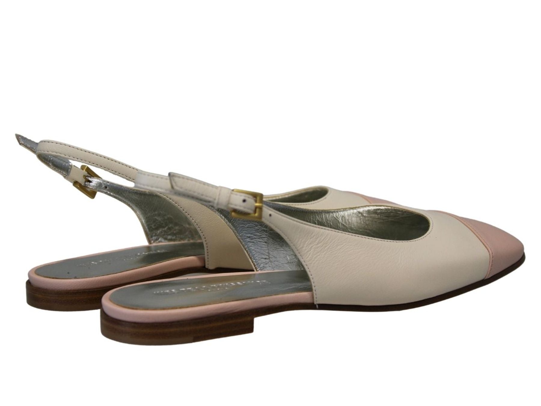 Celia cream and nude slingback ballerina