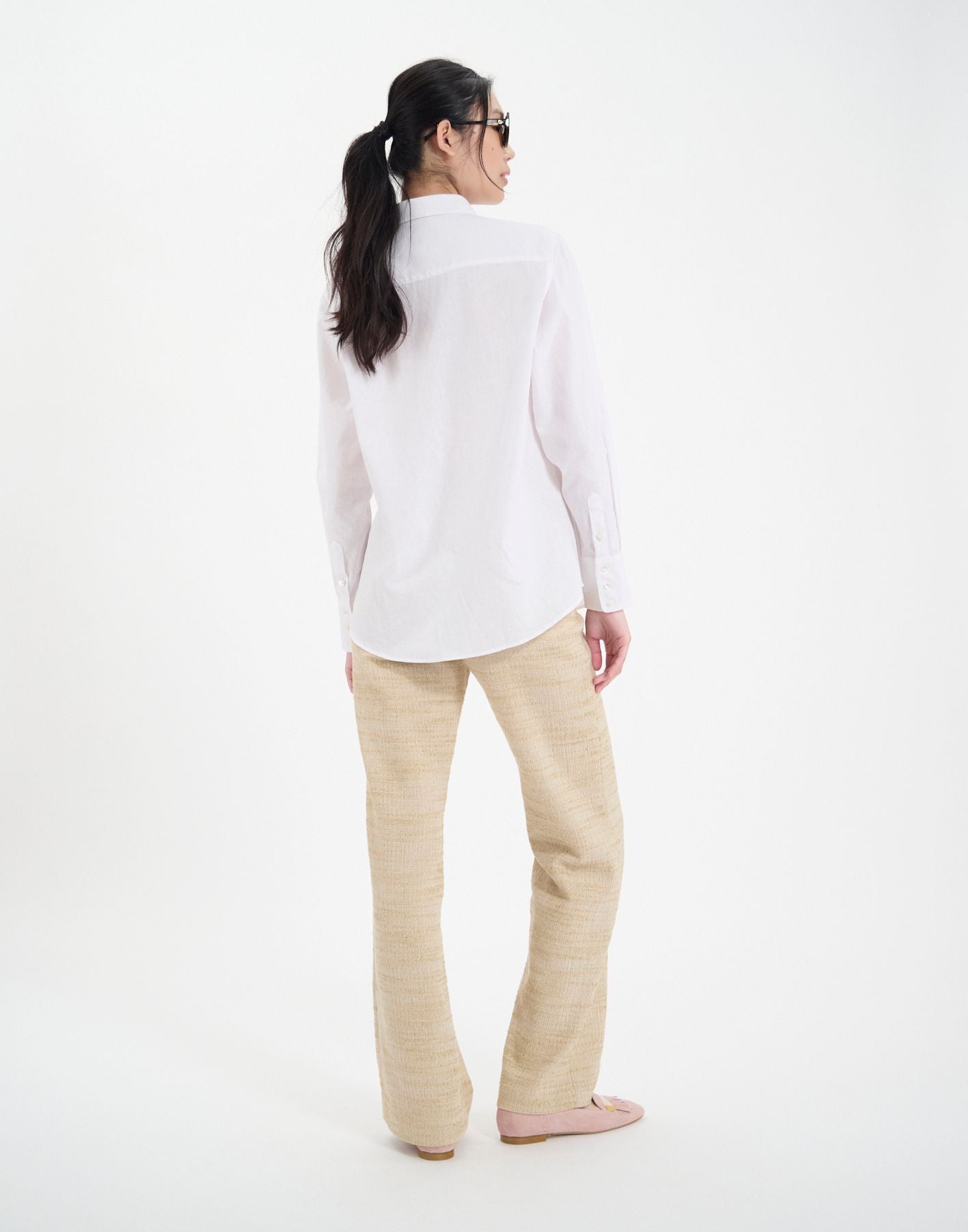 Camisa Maureen en mezcla de lino blanco