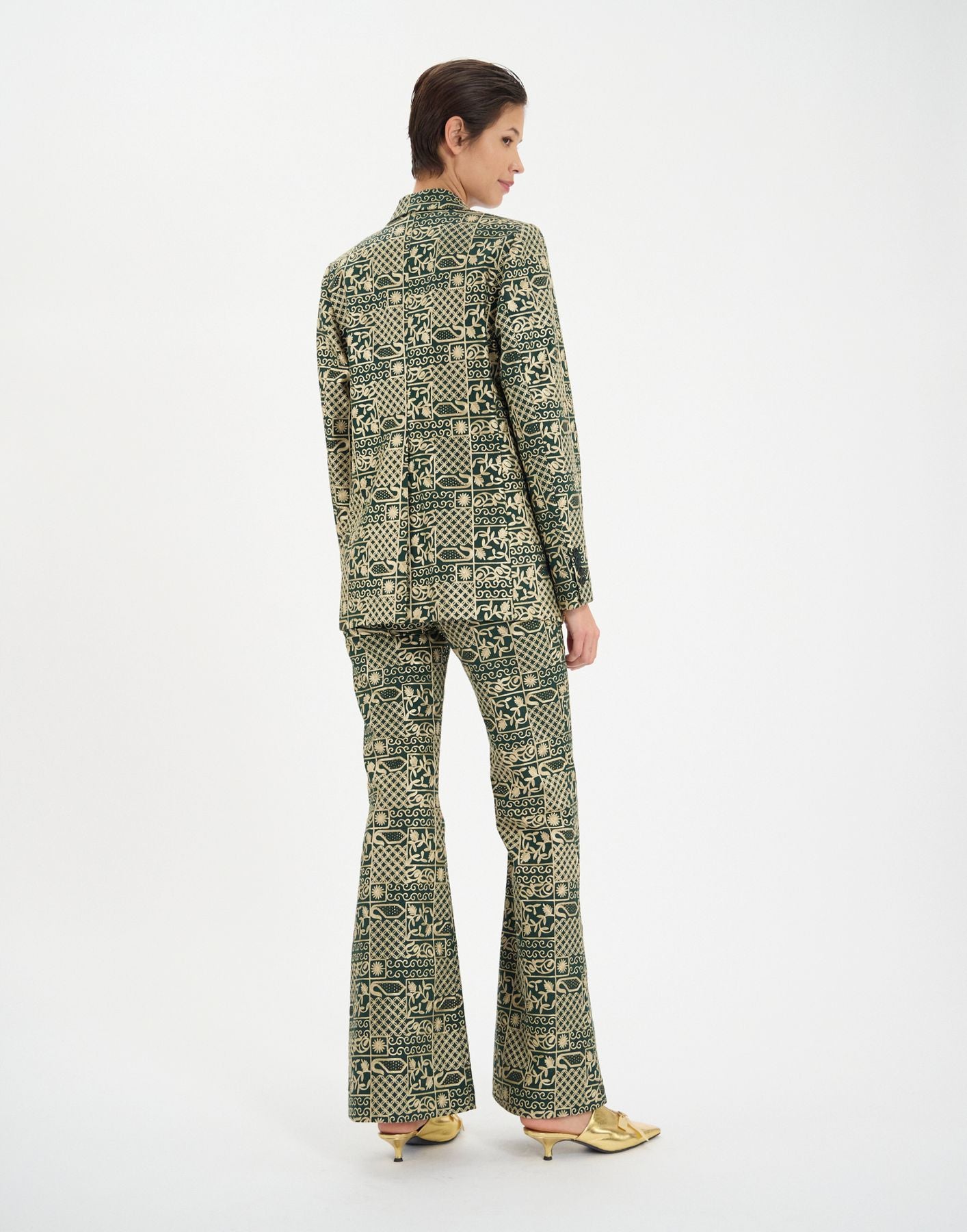 Chaqueta Thadée bordada verde