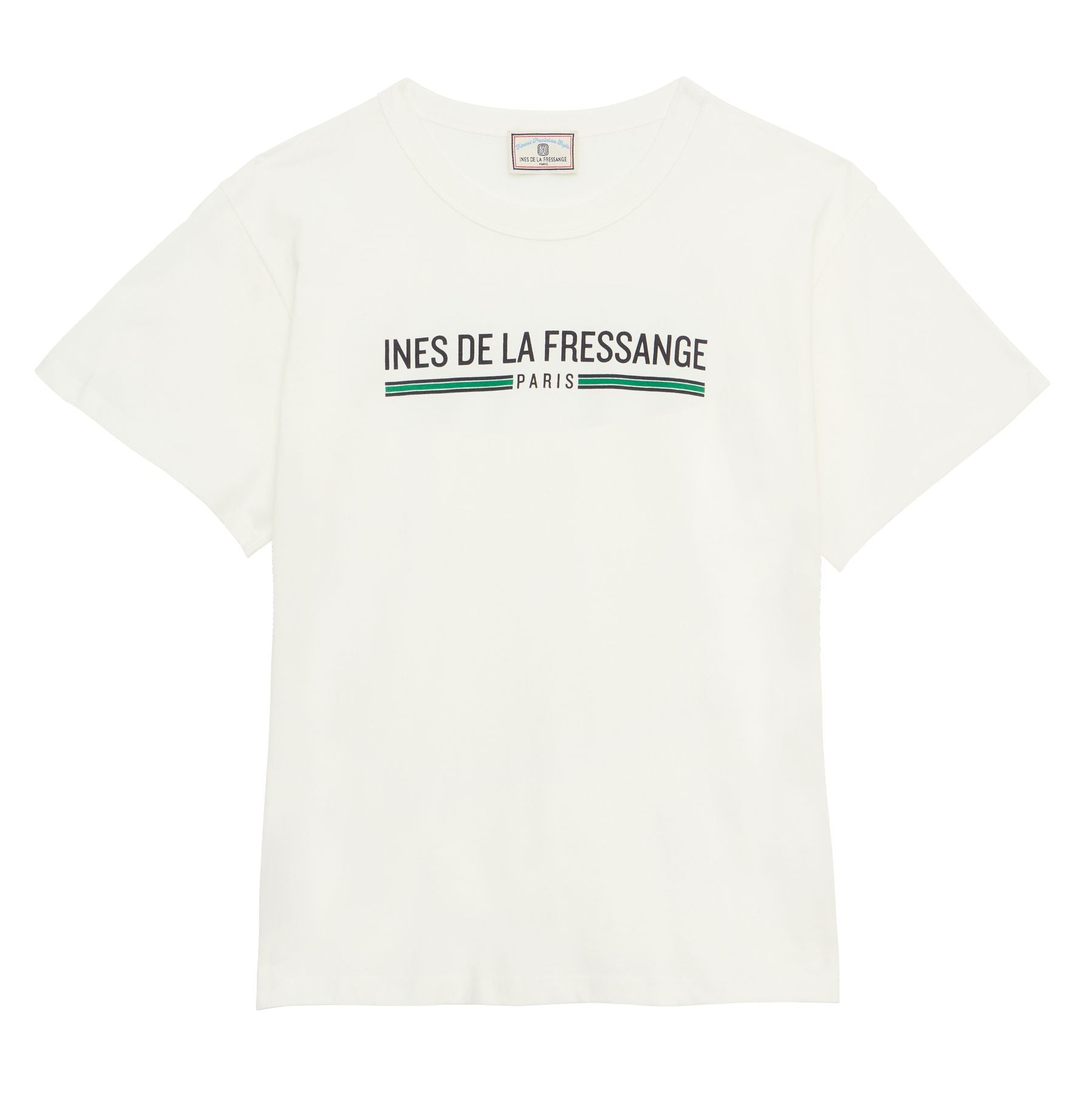 Maxence top blanco de algodón orgánico estampado verde