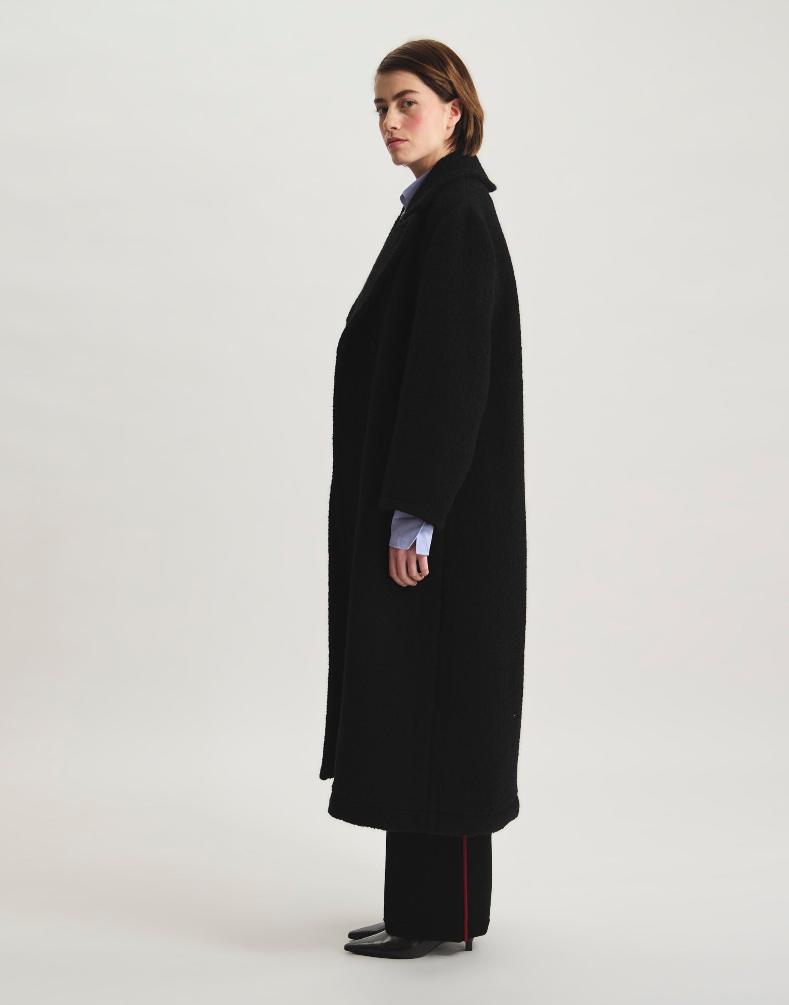 Manteau Denise en lainage à chevrons