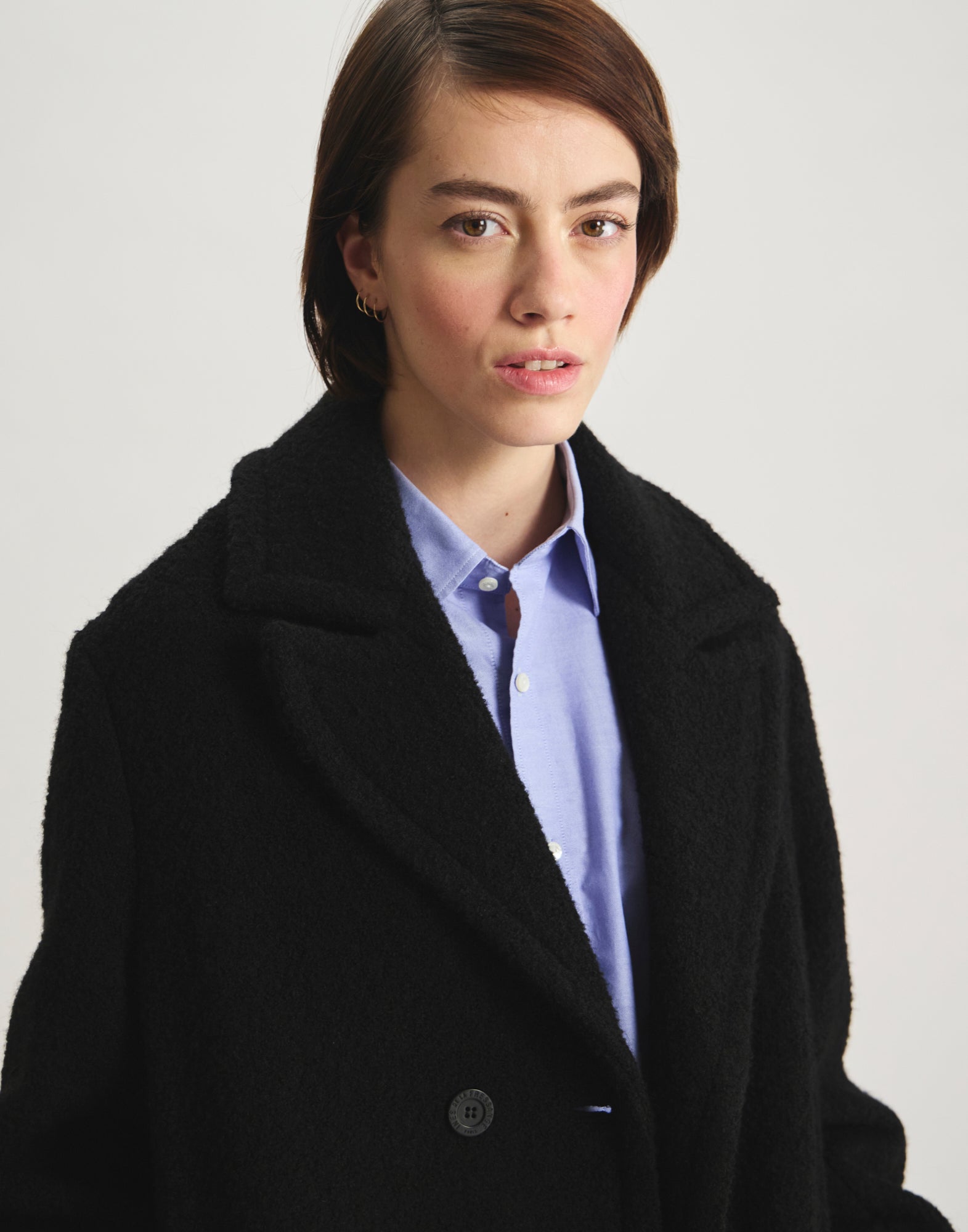 Manteau Denise en lainage à chevrons