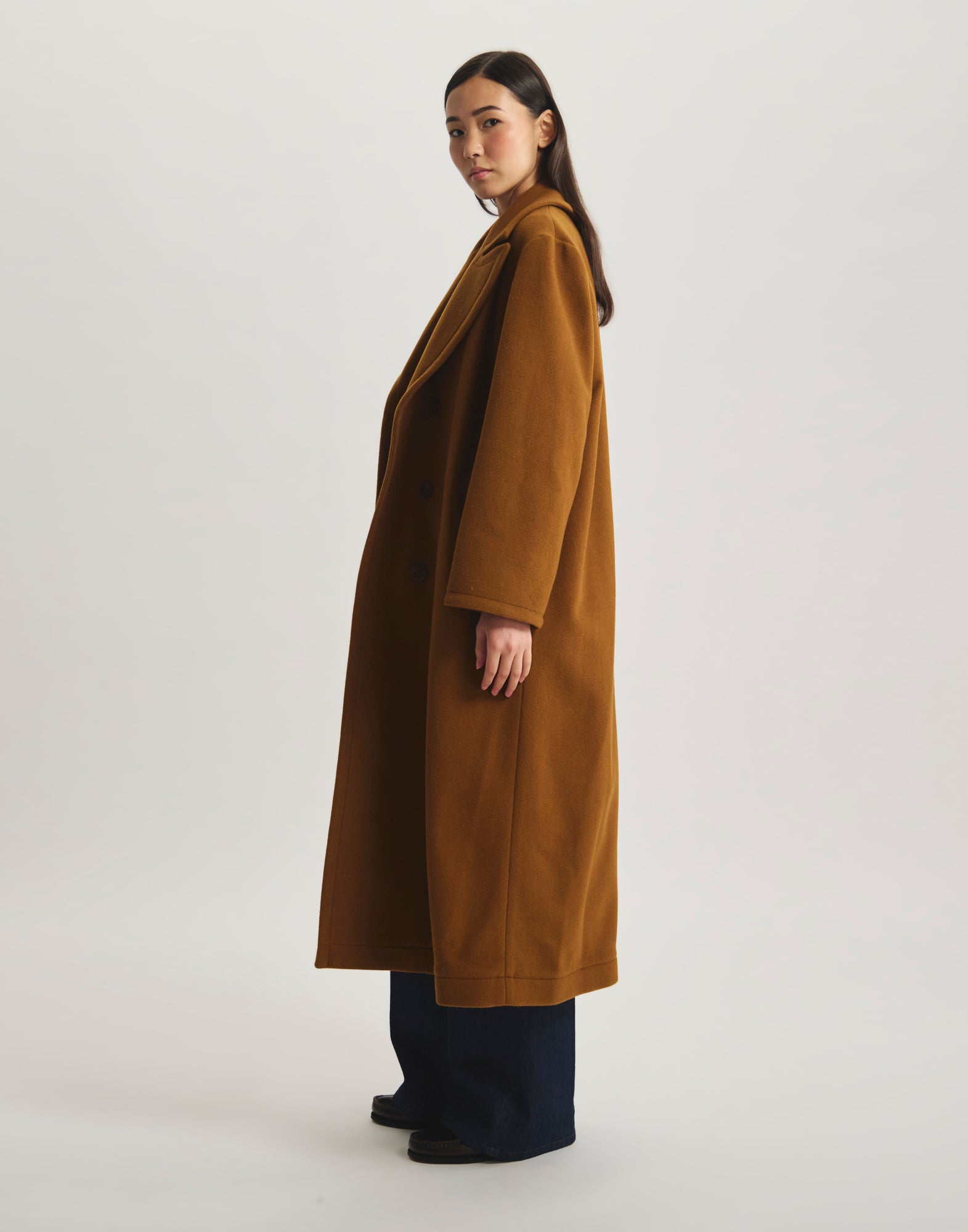Manteau Denise en lainage à chevrons