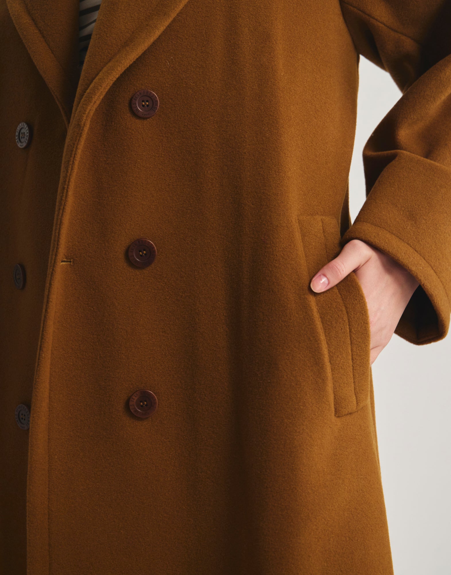 Manteau Denise en lainage à chevrons