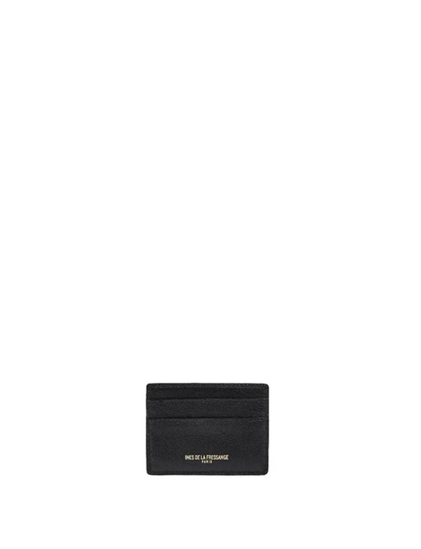 Marcia black leather card holder