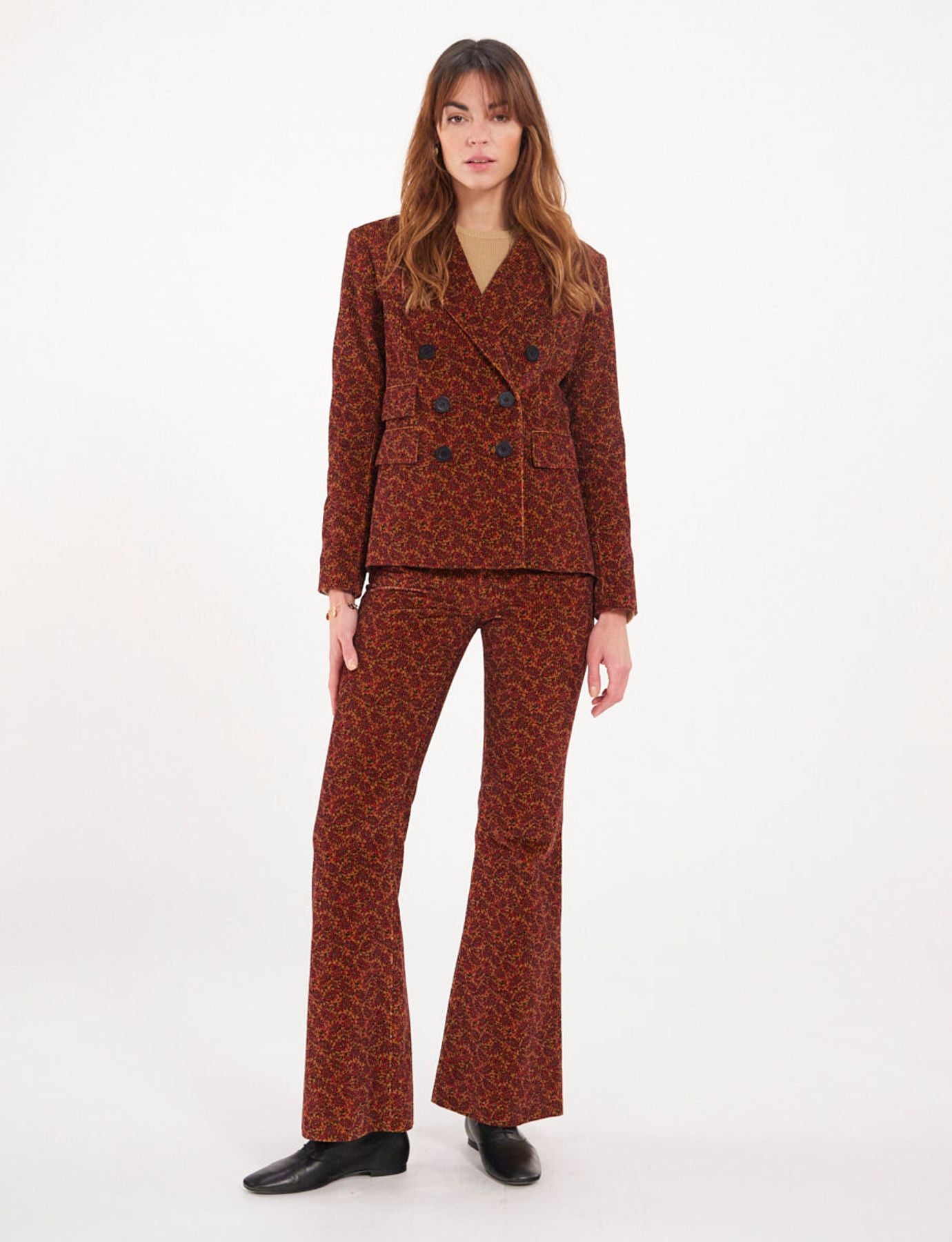 Maurice rust print blazer