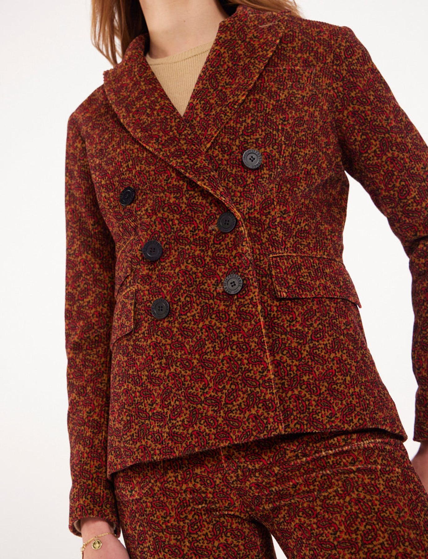 Maurice rust print blazer