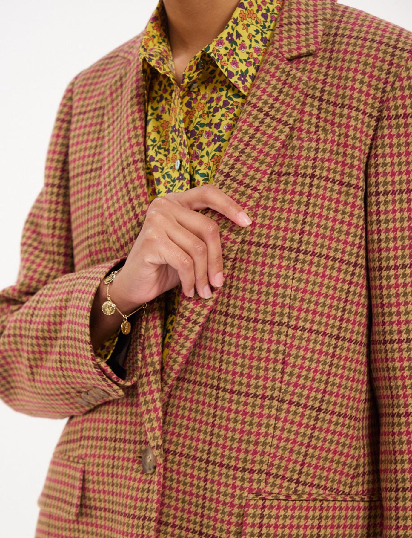 Chaqueta de lana de pata de gallo Bruna