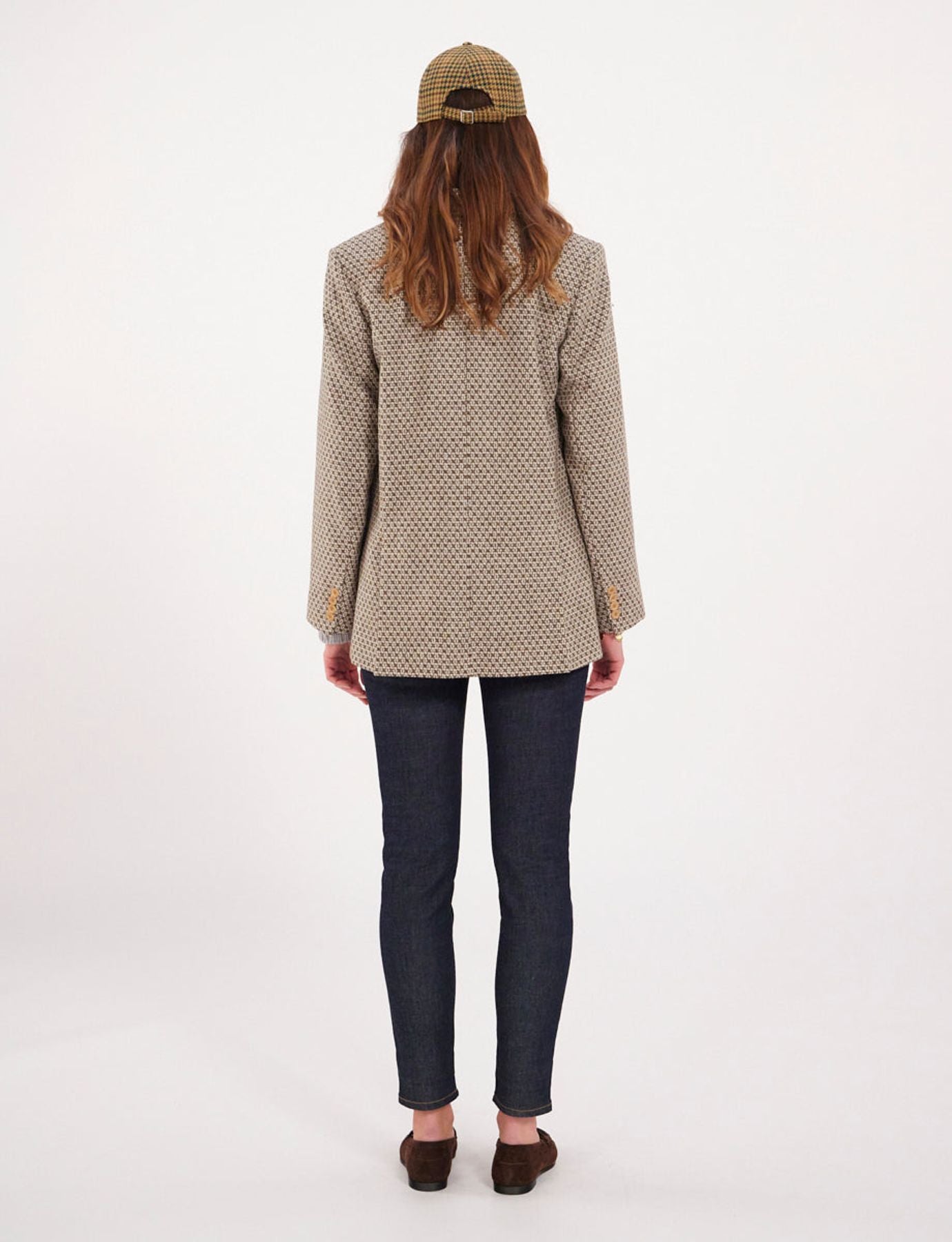 Chaqueta de lana marrón/crudo Bruna