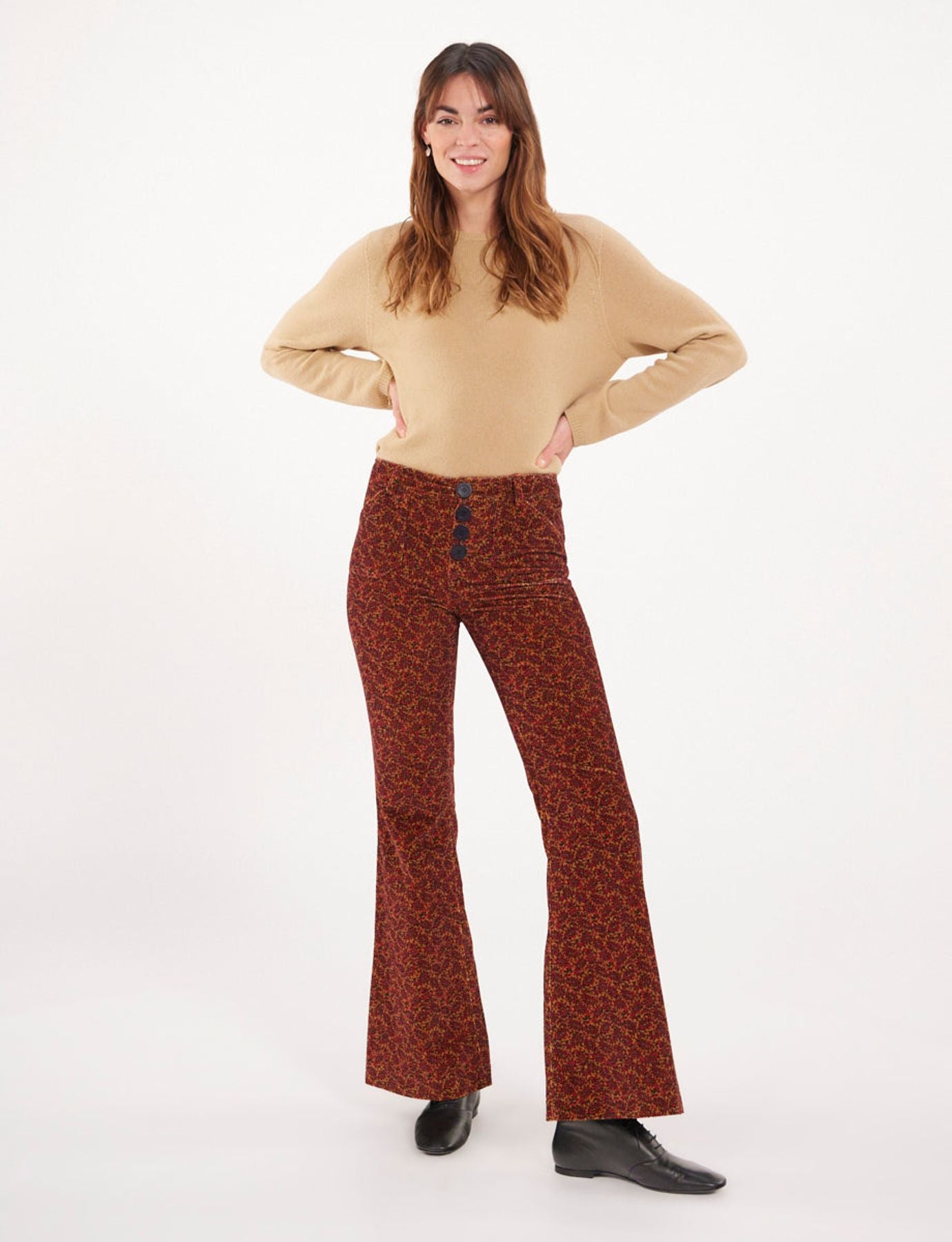 Pantalón Charlotte con estampado óxido