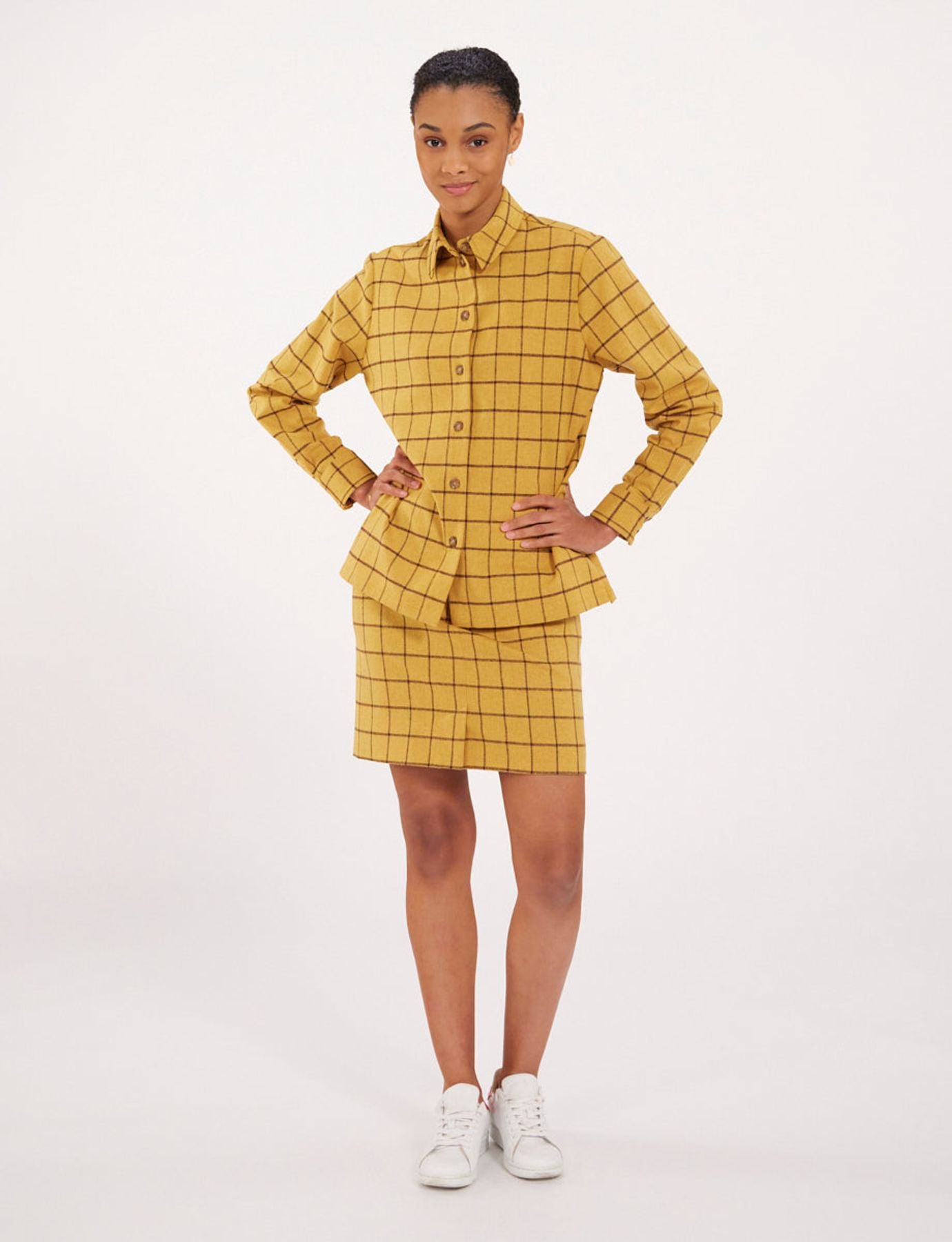 Cassia ochre check shirt