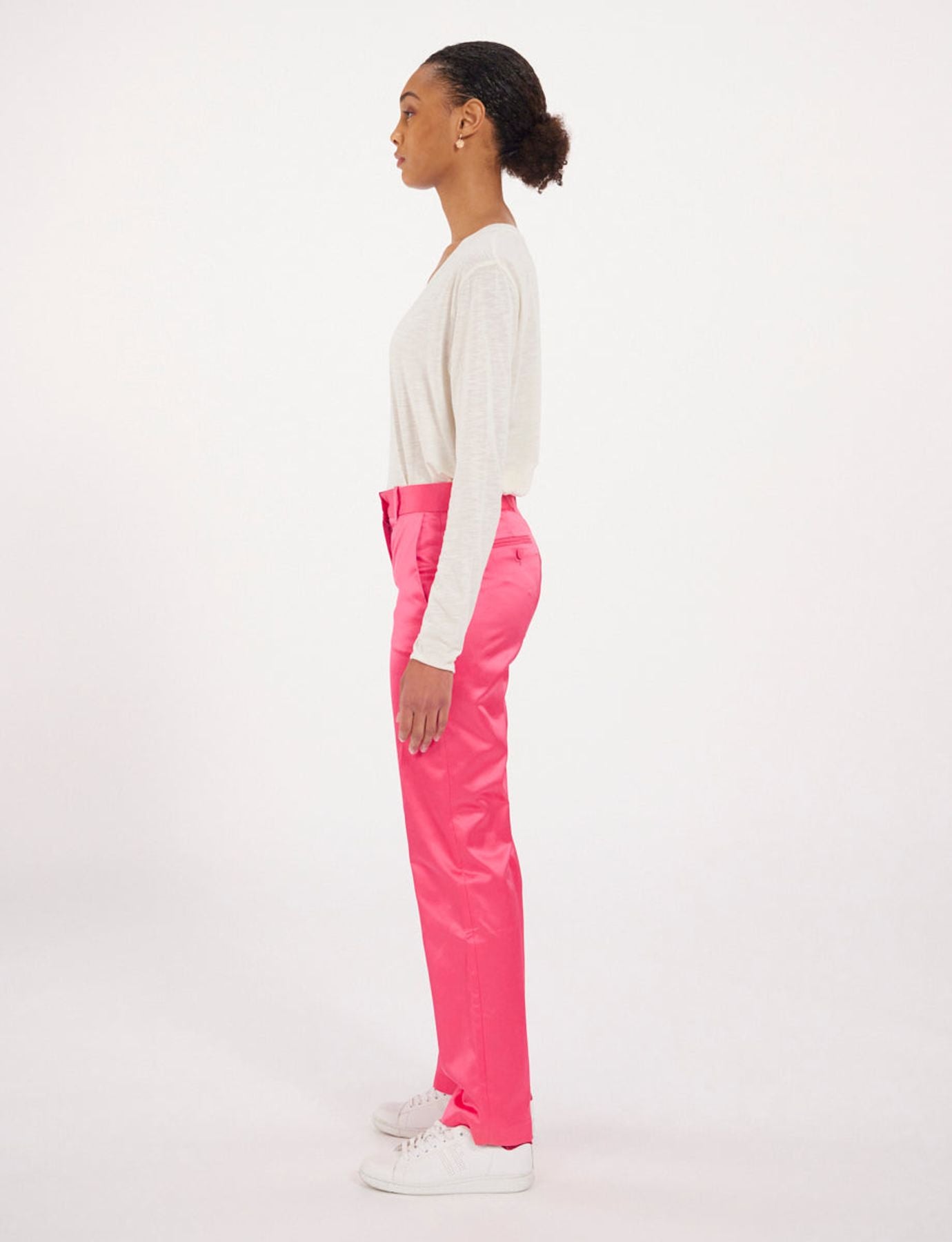 Pantalón de satén rosa Francisco