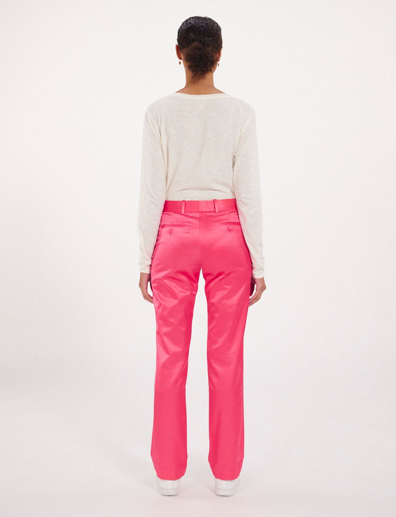 Pantalón de satén rosa Francisco