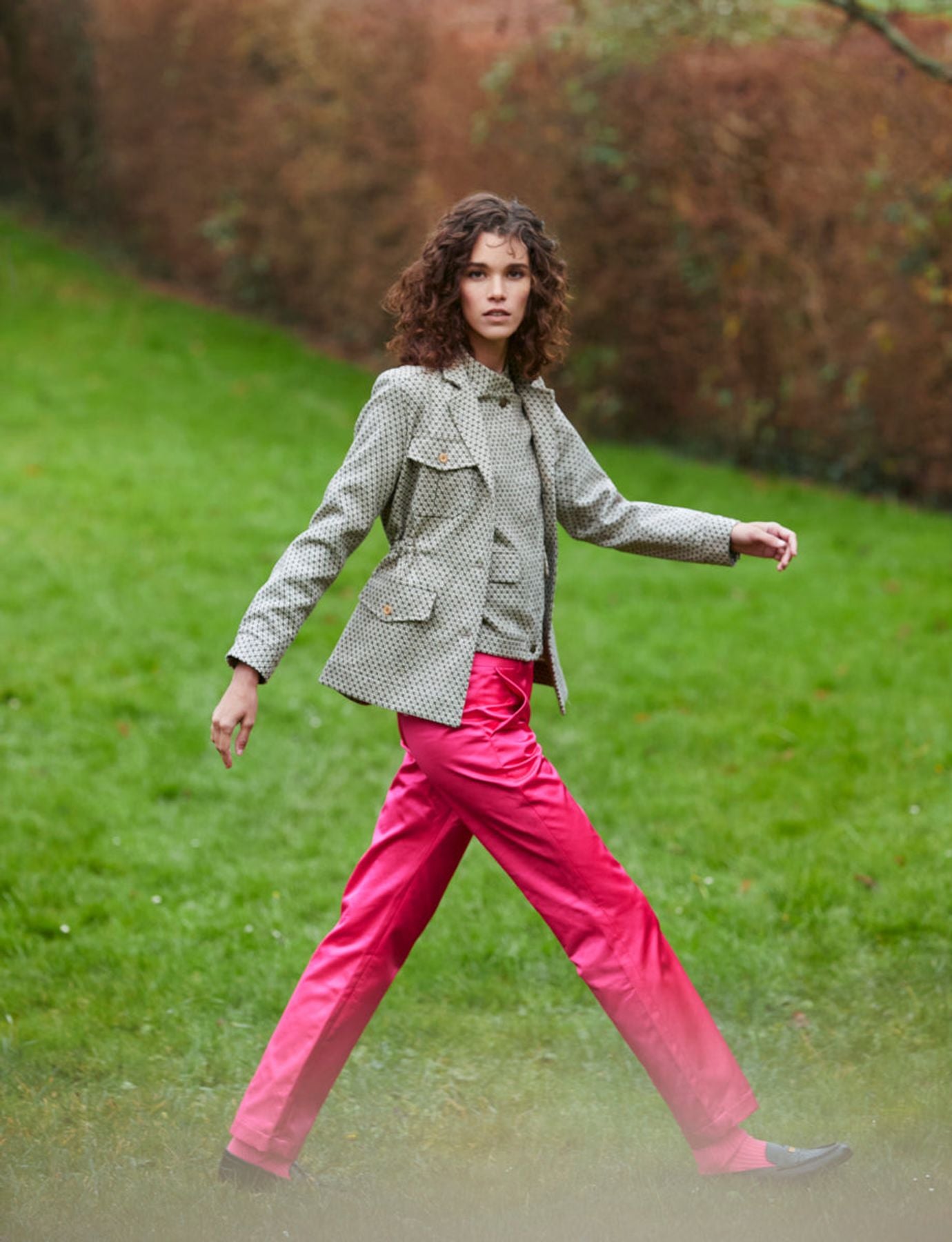 Pantalón de satén rosa Francisco