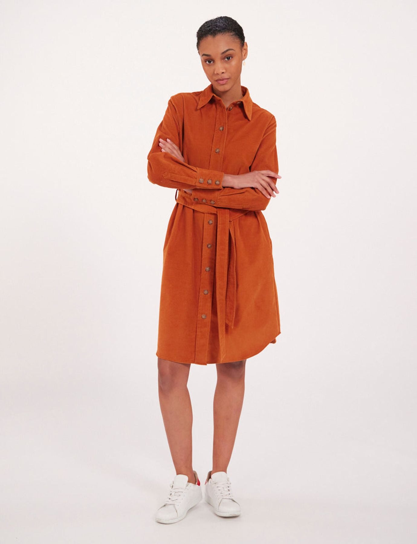 Vestido de terciopelo naranja Love