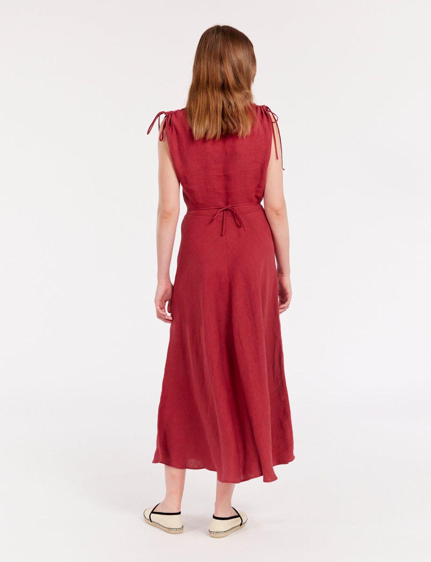 Raspberry linen dress Violine