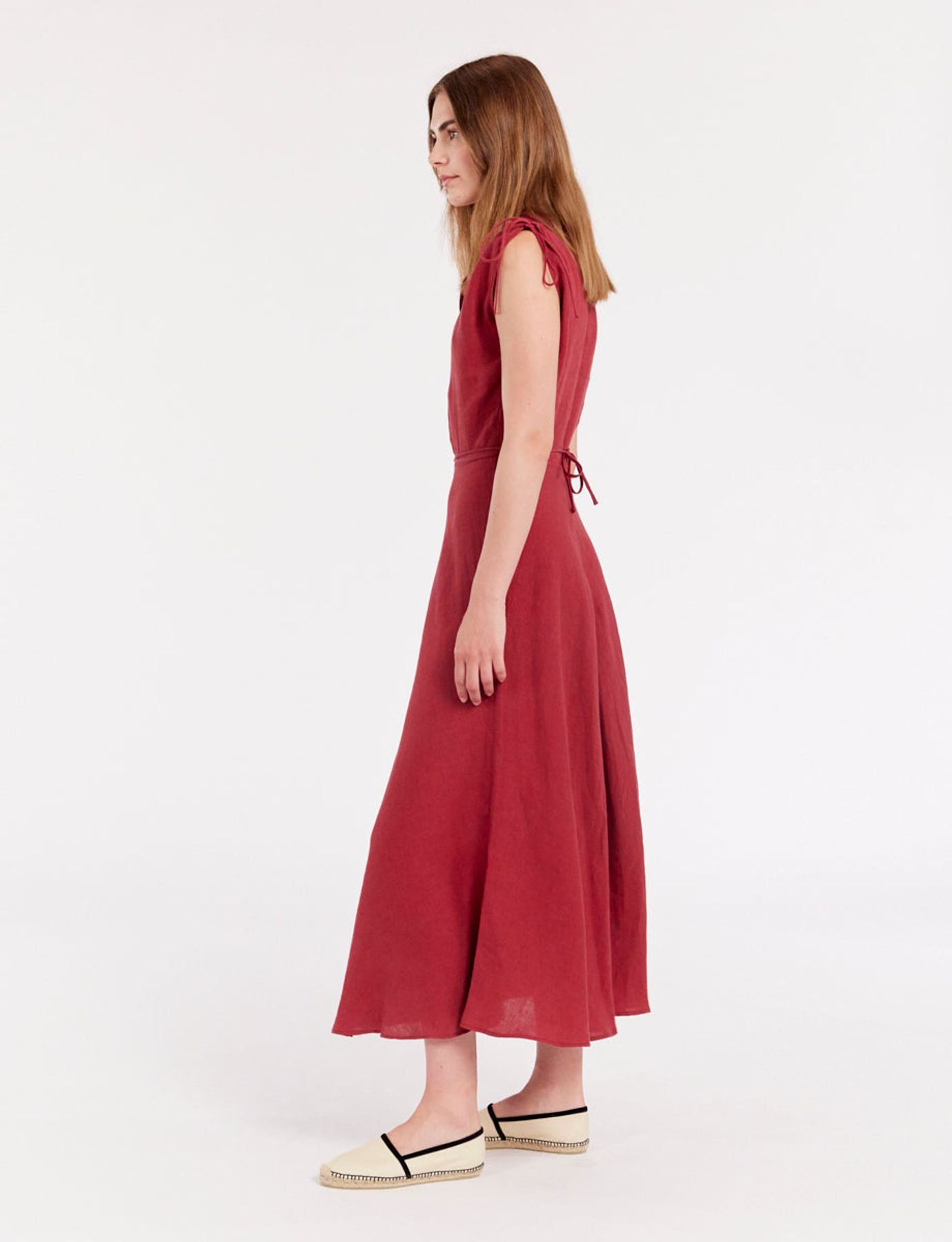 Raspberry linen dress Violine