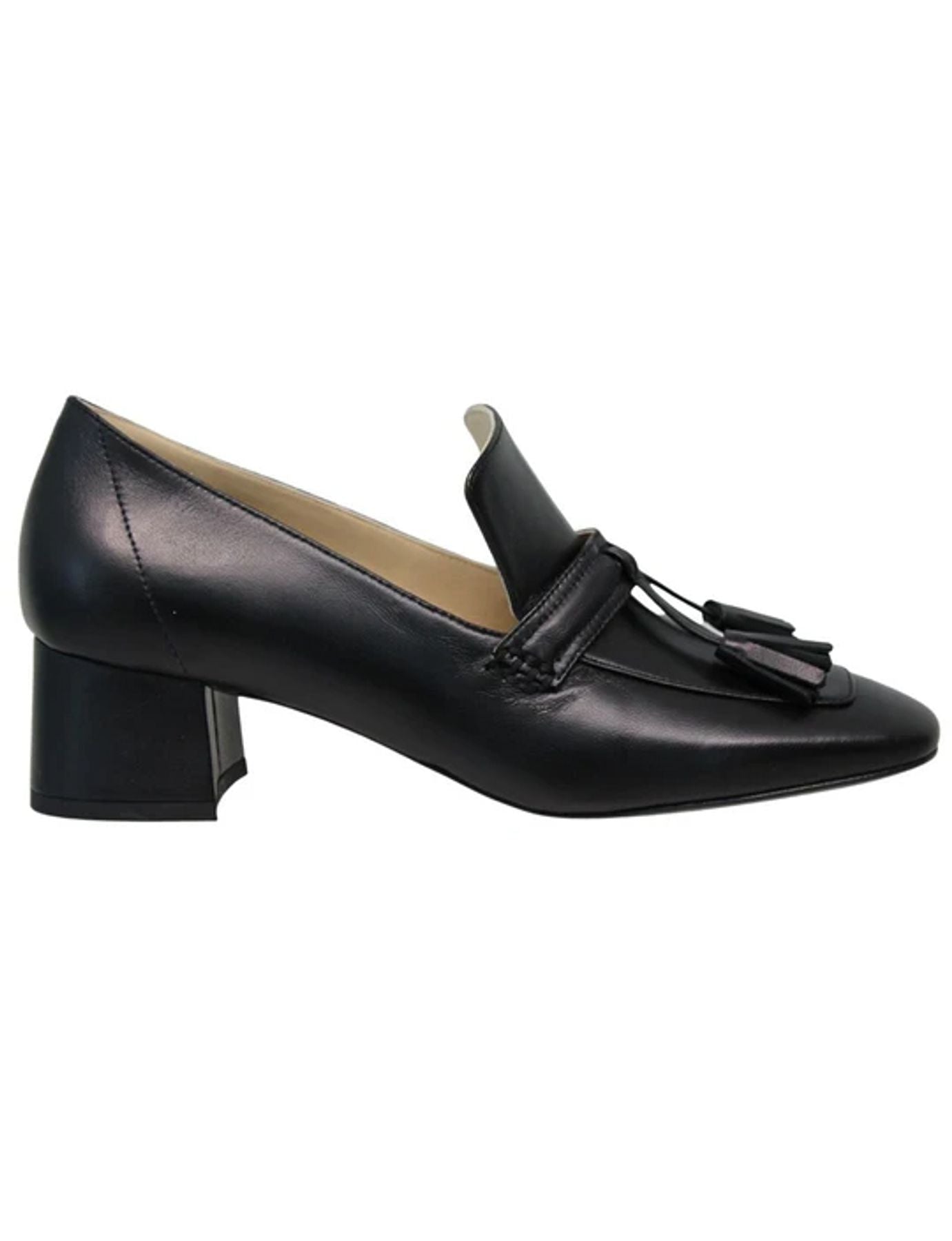 Mocasines de tacón Élise de piel flexible negra