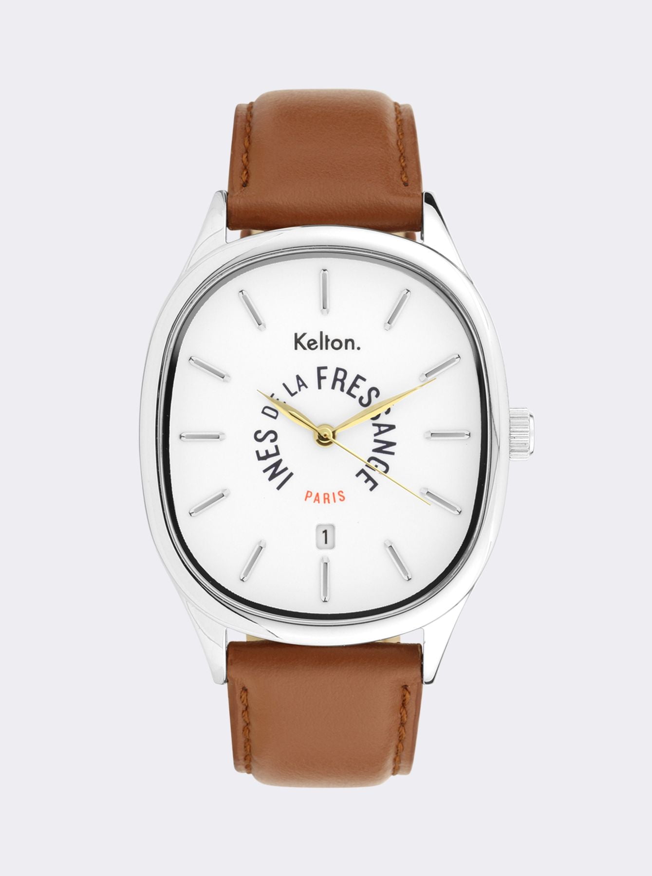 Ines de la Fressange Grande Colorama reloj camel Kelton x Paris