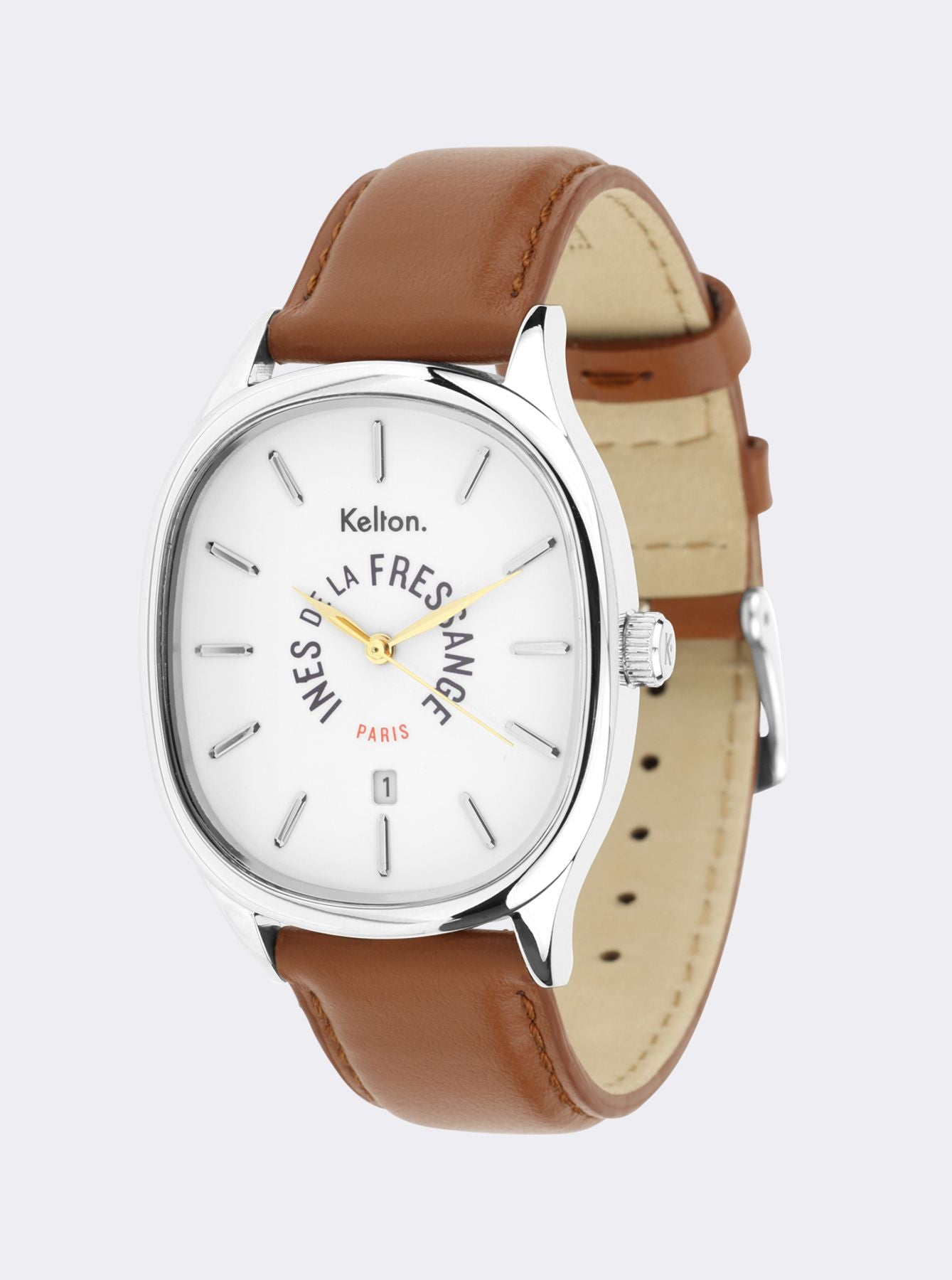 Ines de la Fressange Grande Colorama reloj camel Kelton x Paris