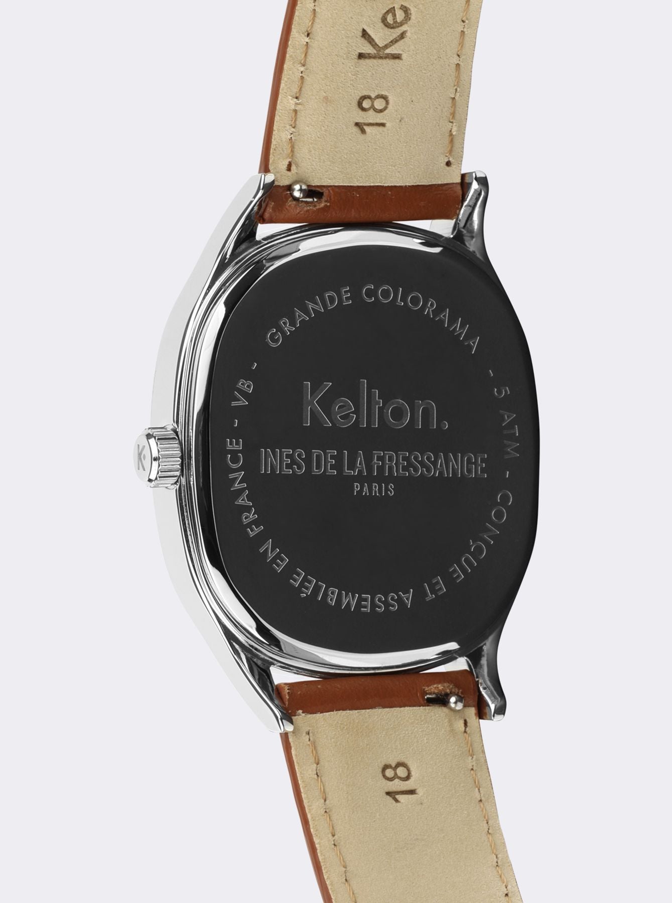 Ines de la Fressange Grande Colorama reloj camel Kelton x Paris