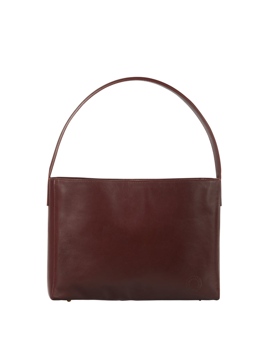 Borsa Léonore L in pelle bordeaux