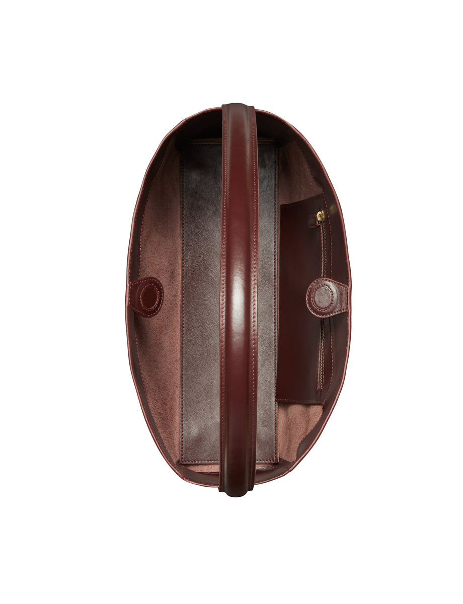 Borsa Léonore L in pelle bordeaux
