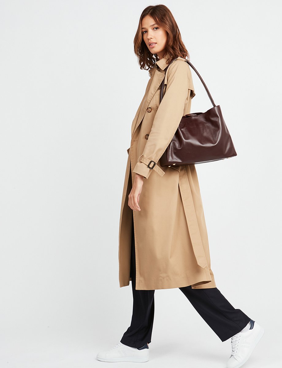Borsa Léonore L in pelle bordeaux