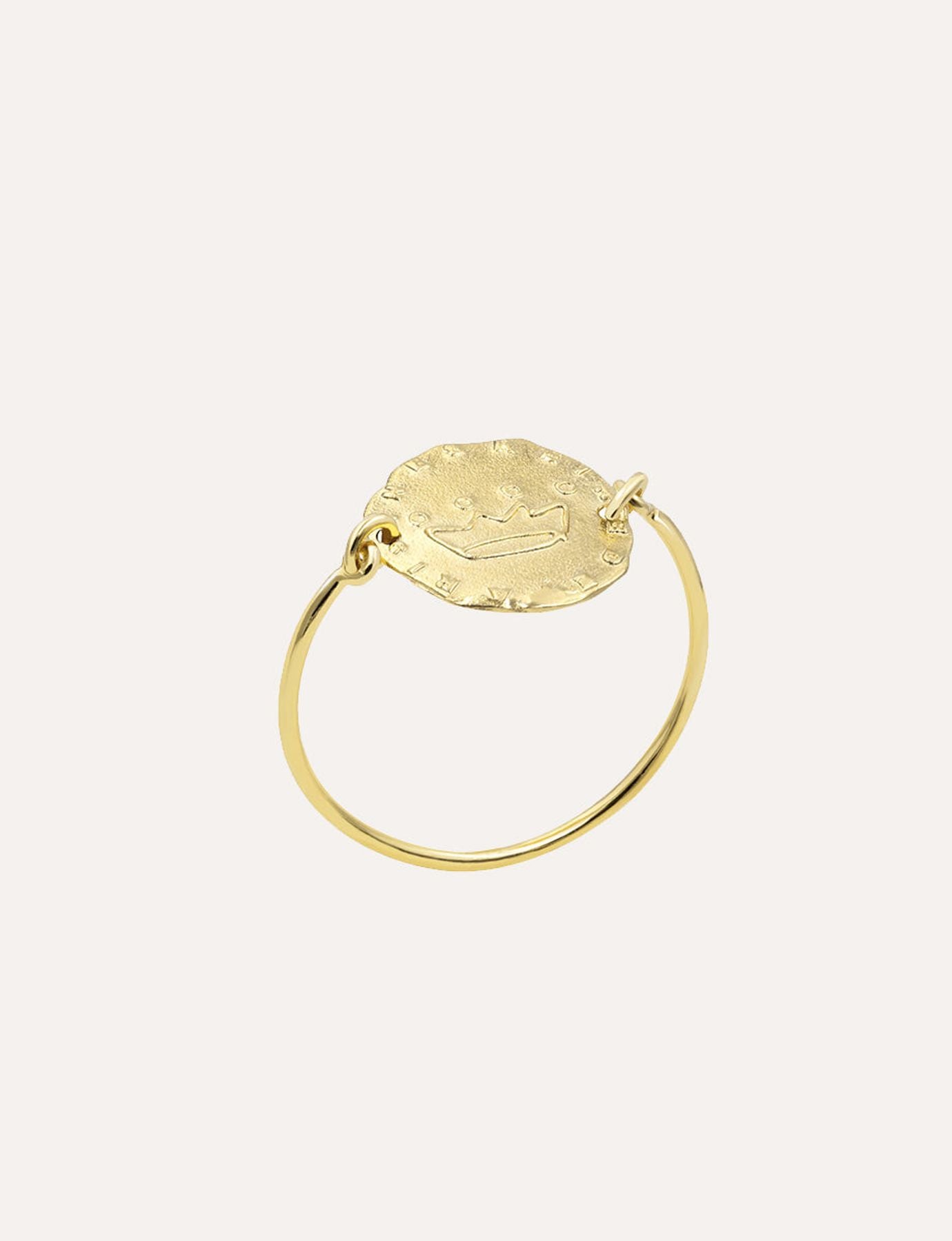 Gold-plated Lutetia ring with crown motif