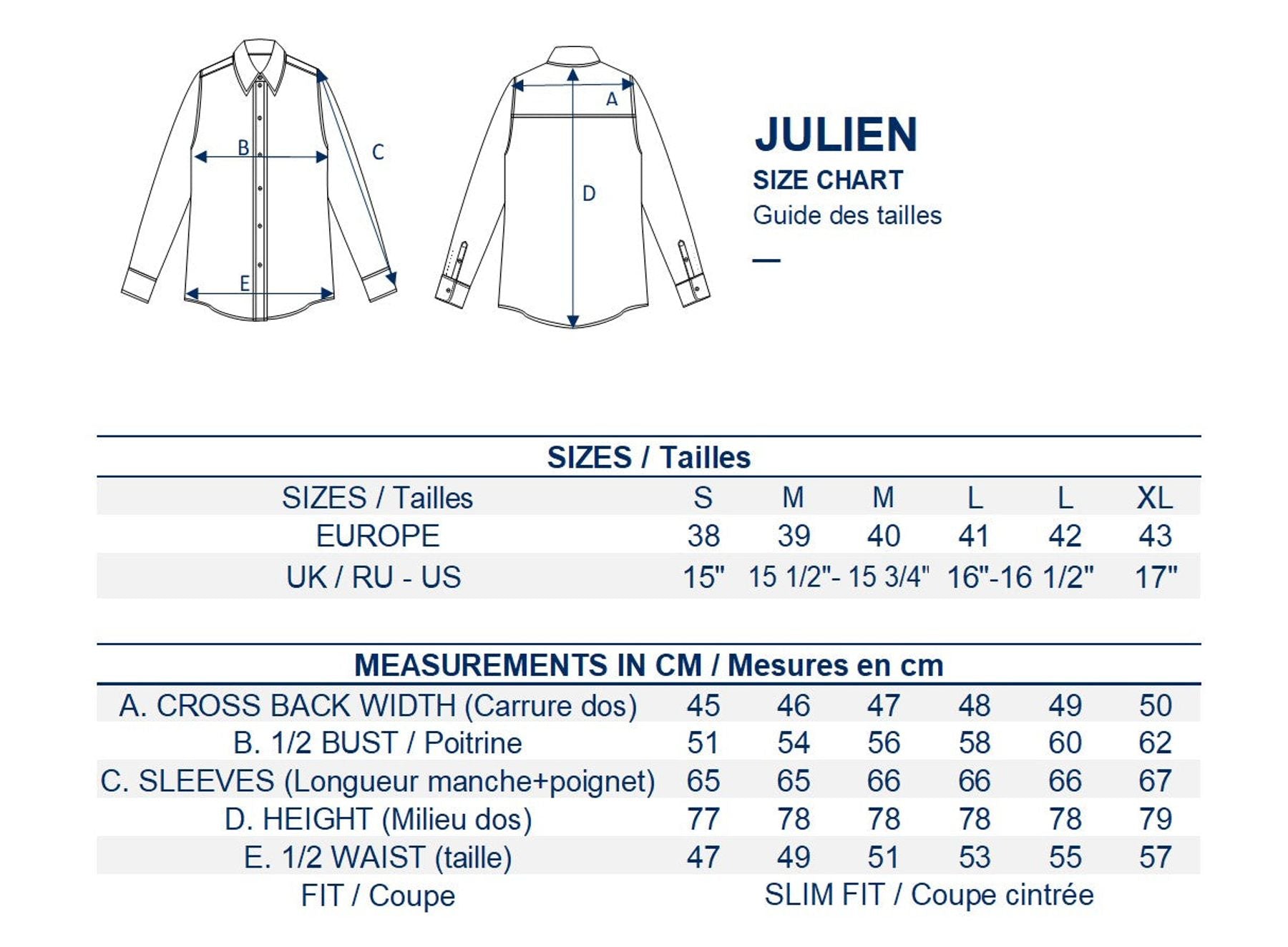 Julien men's blue striped shirt
