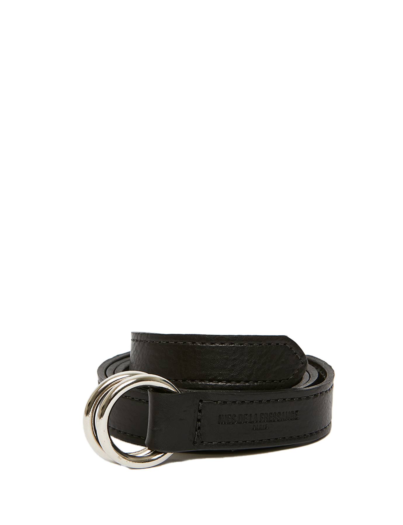 Cinturón de cuero negro Sidonie