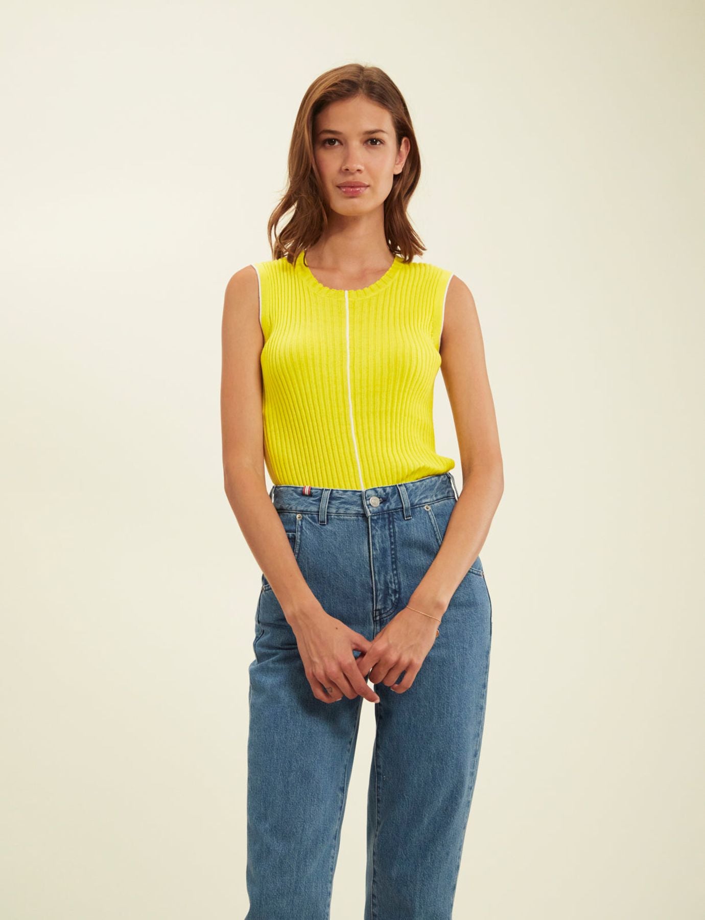 Camiseta de tirantes amarilla Léonie