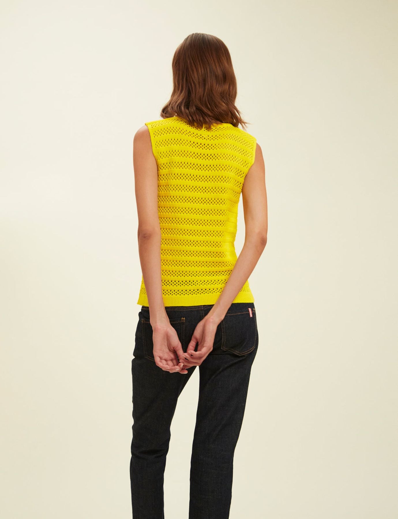Camiseta amarilla de ganchillo Clovis