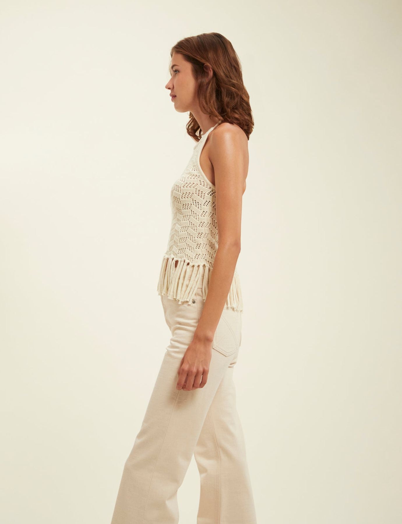 Top de ganchillo crudo Eliane