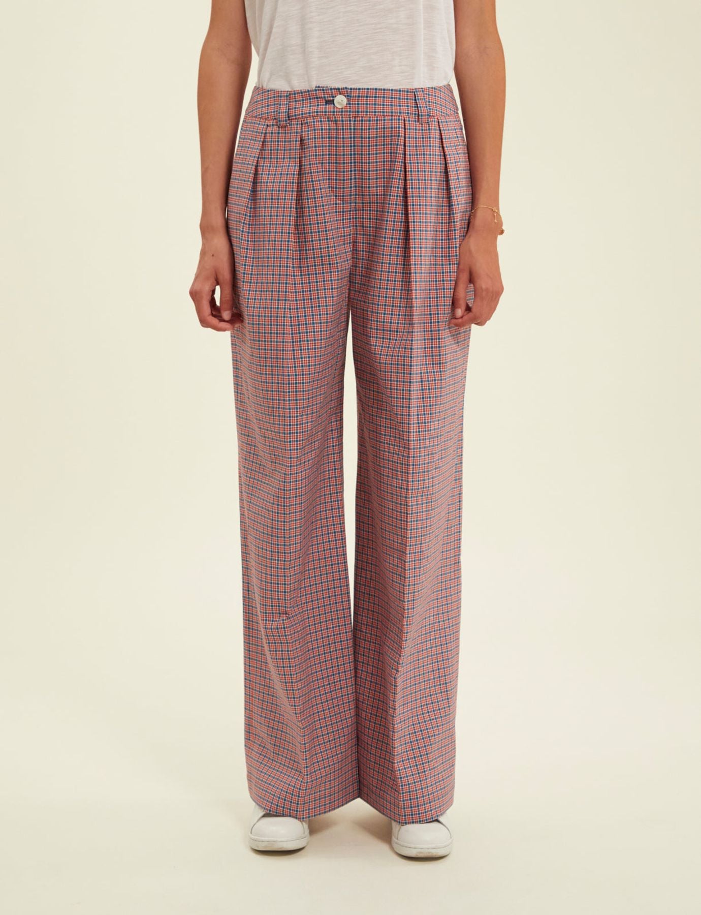 Pantalones de cuadros rojos Luciano