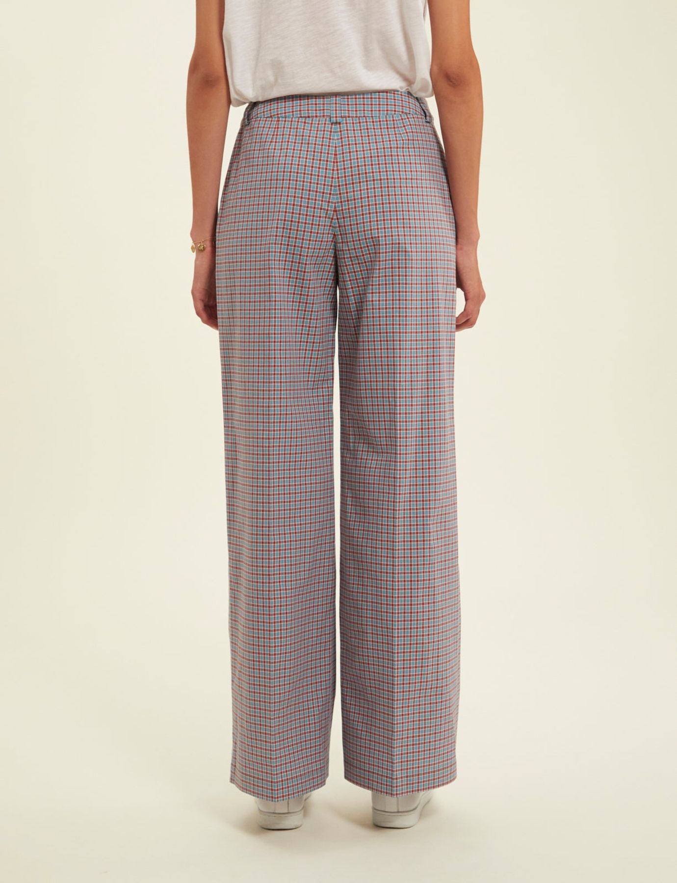 Pantalones a cuadros turquesa Luciano