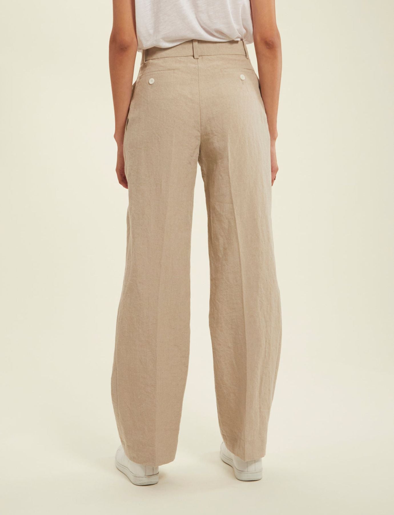 Pantalones Hector de lino beige