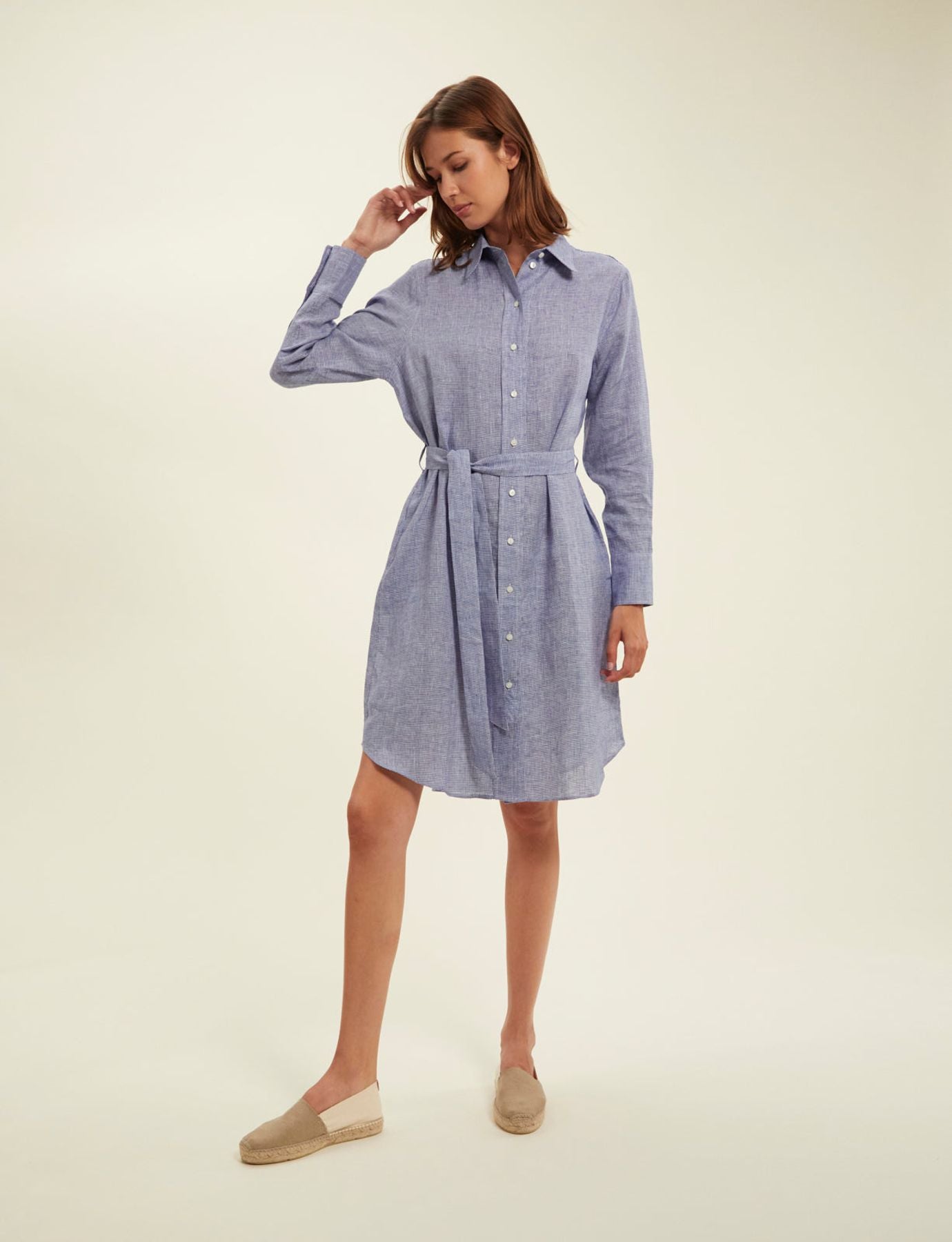Vestido Amour de lino azul