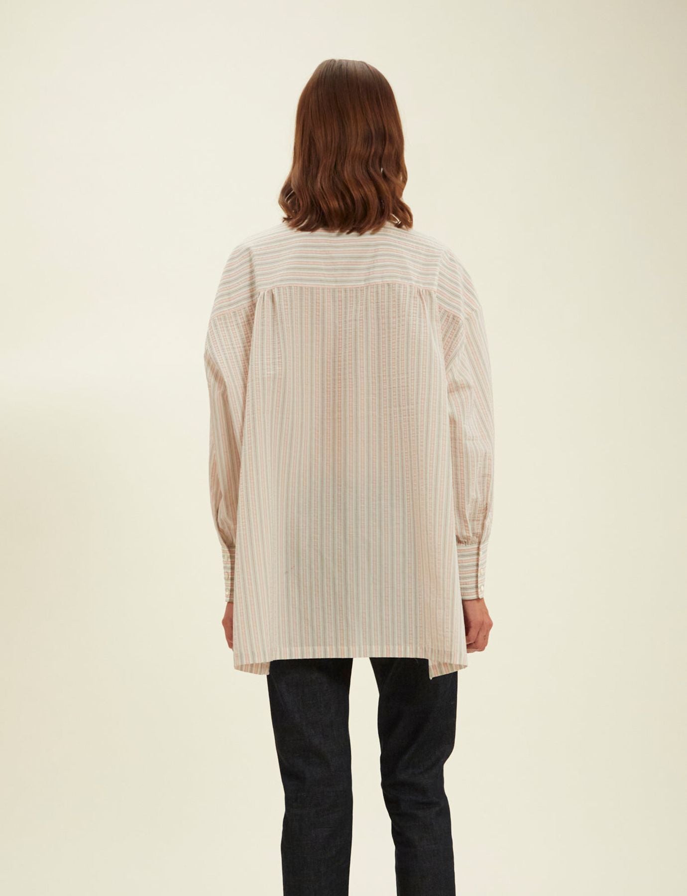 Camisa a rayas color crudo Adamo