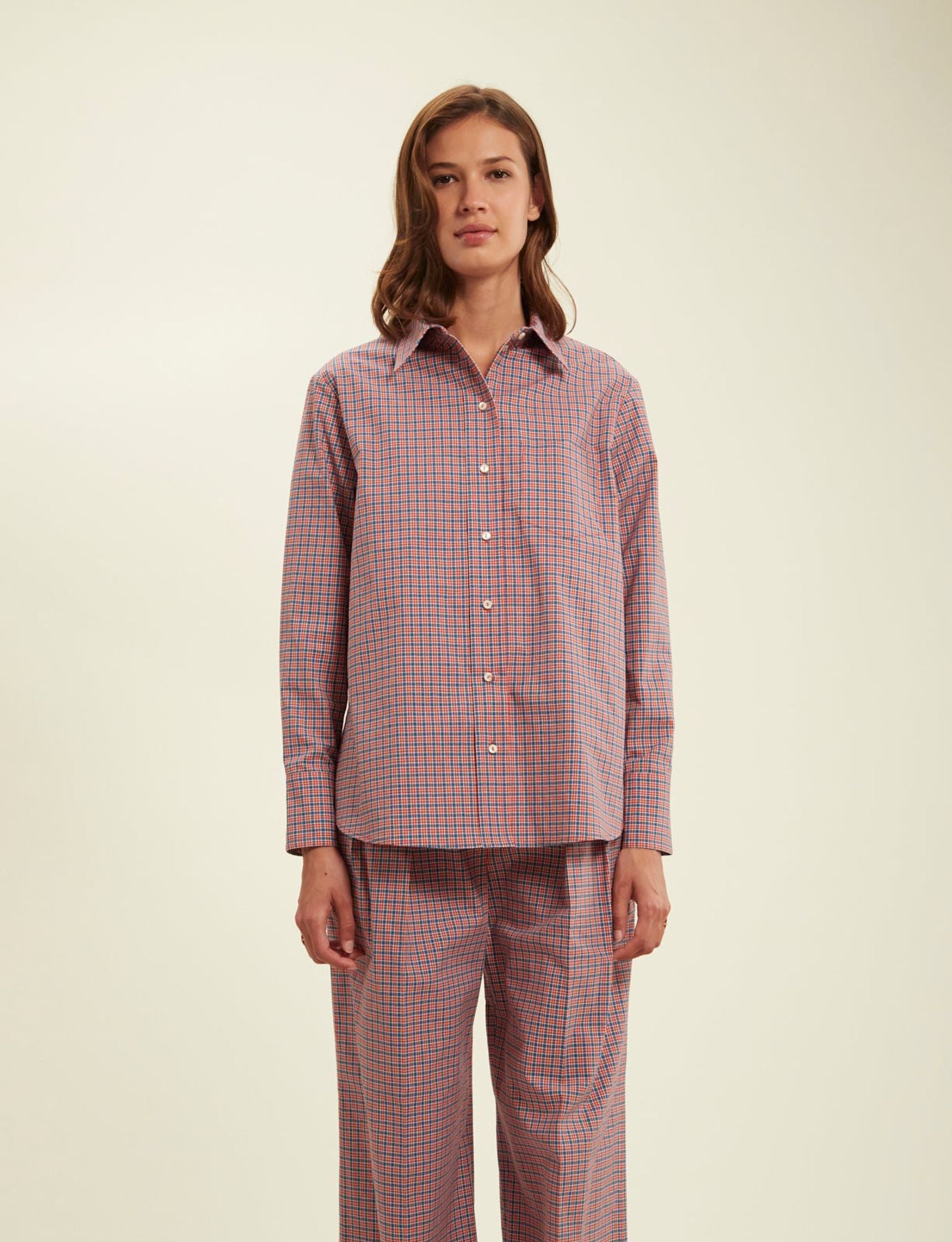 Maureen red check shirt
