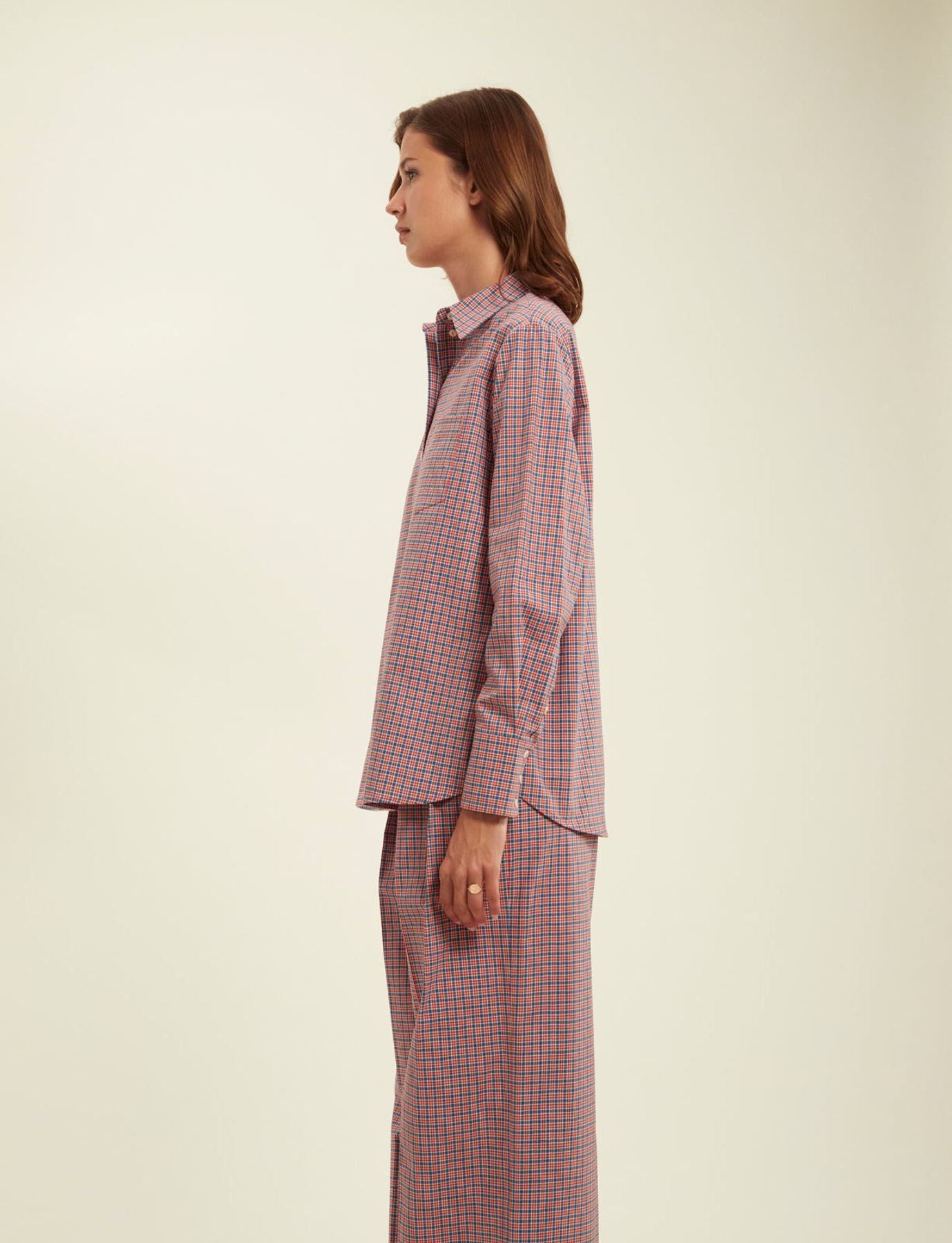 Maureen red check shirt