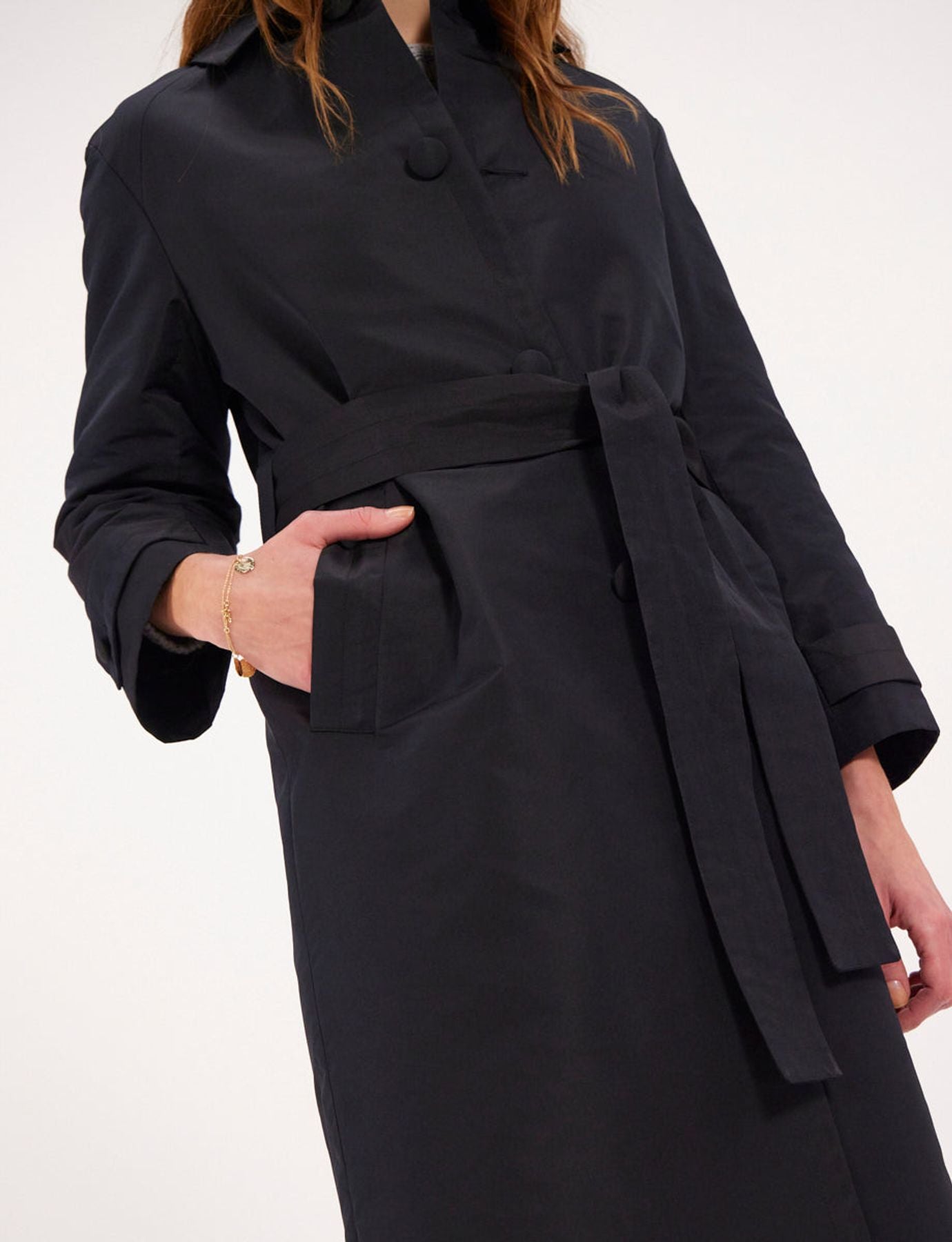 Gabardina larga Esme, Negra