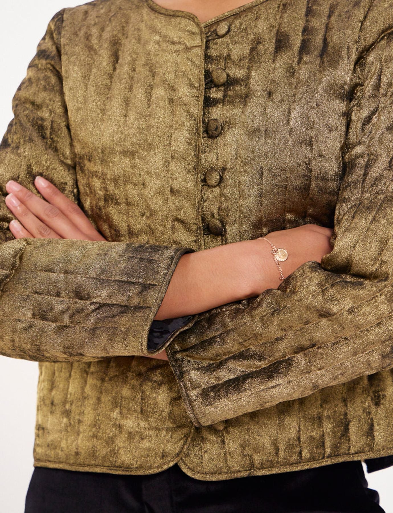 Wyoming-Jacke Gold-Lamé