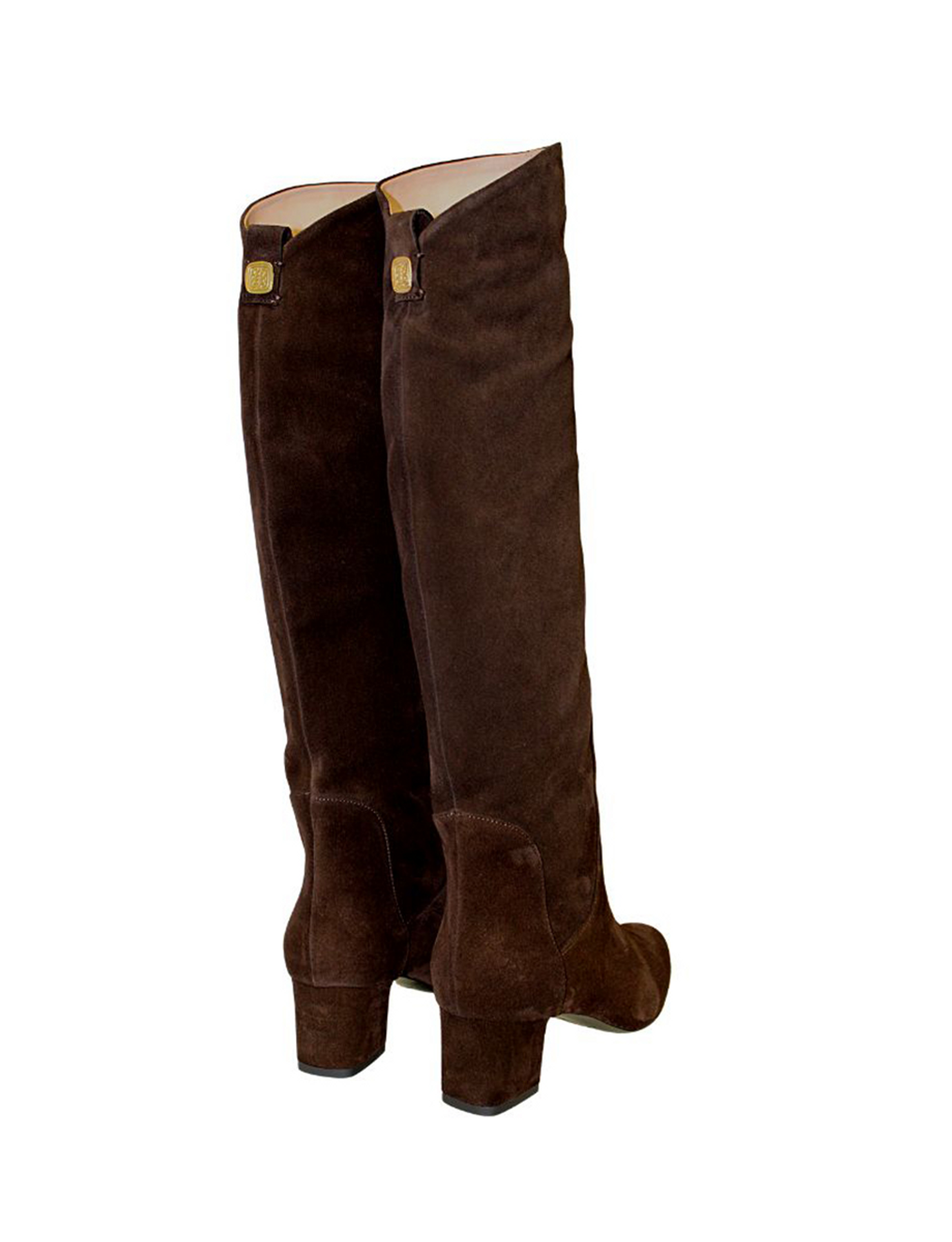 Botines de tacón de ante marrón