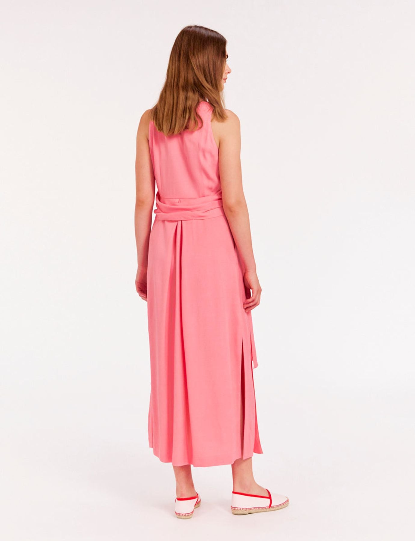 Vestido largo Ambre de viscosa rosa