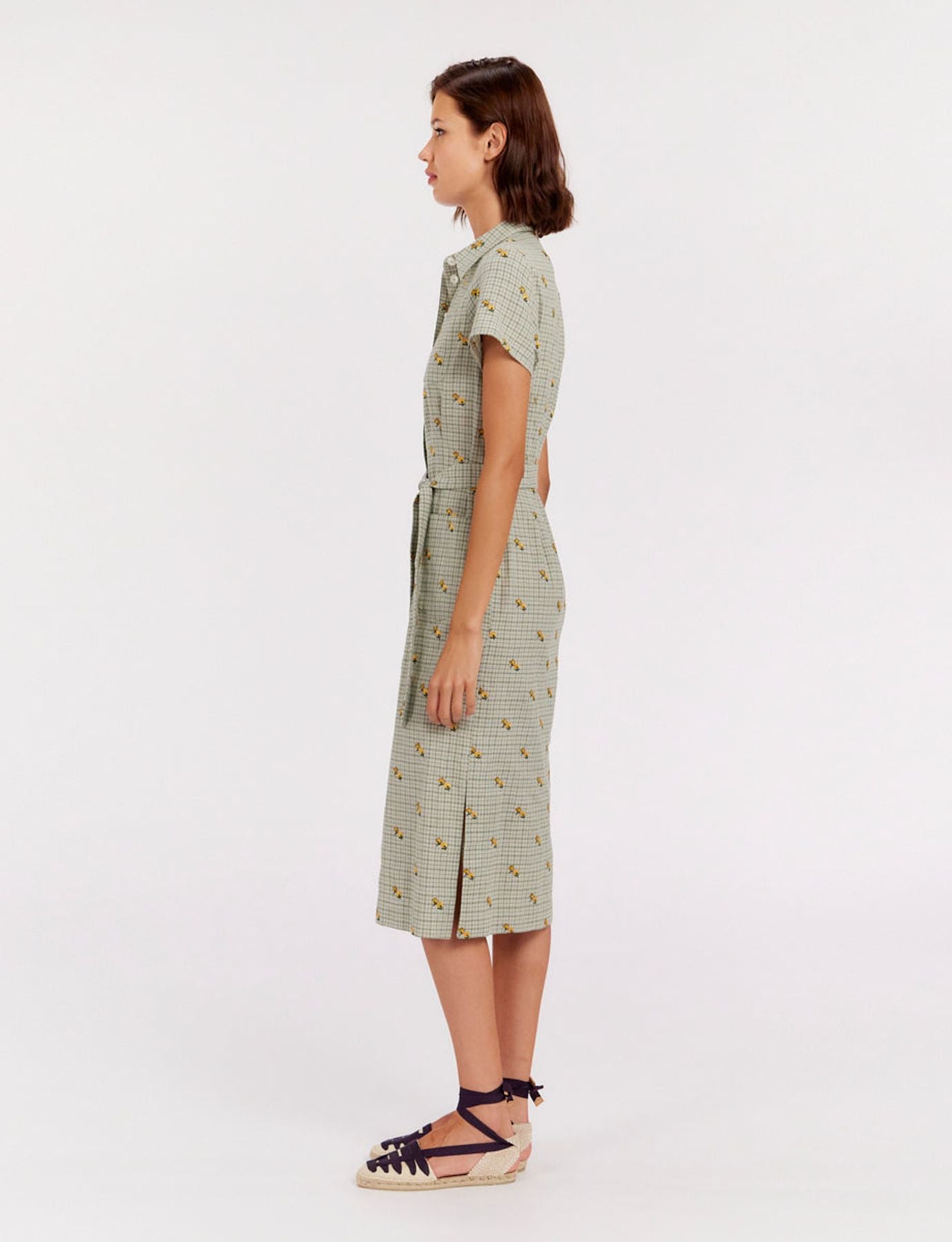 Vestido recto Ethel, estampado verde
