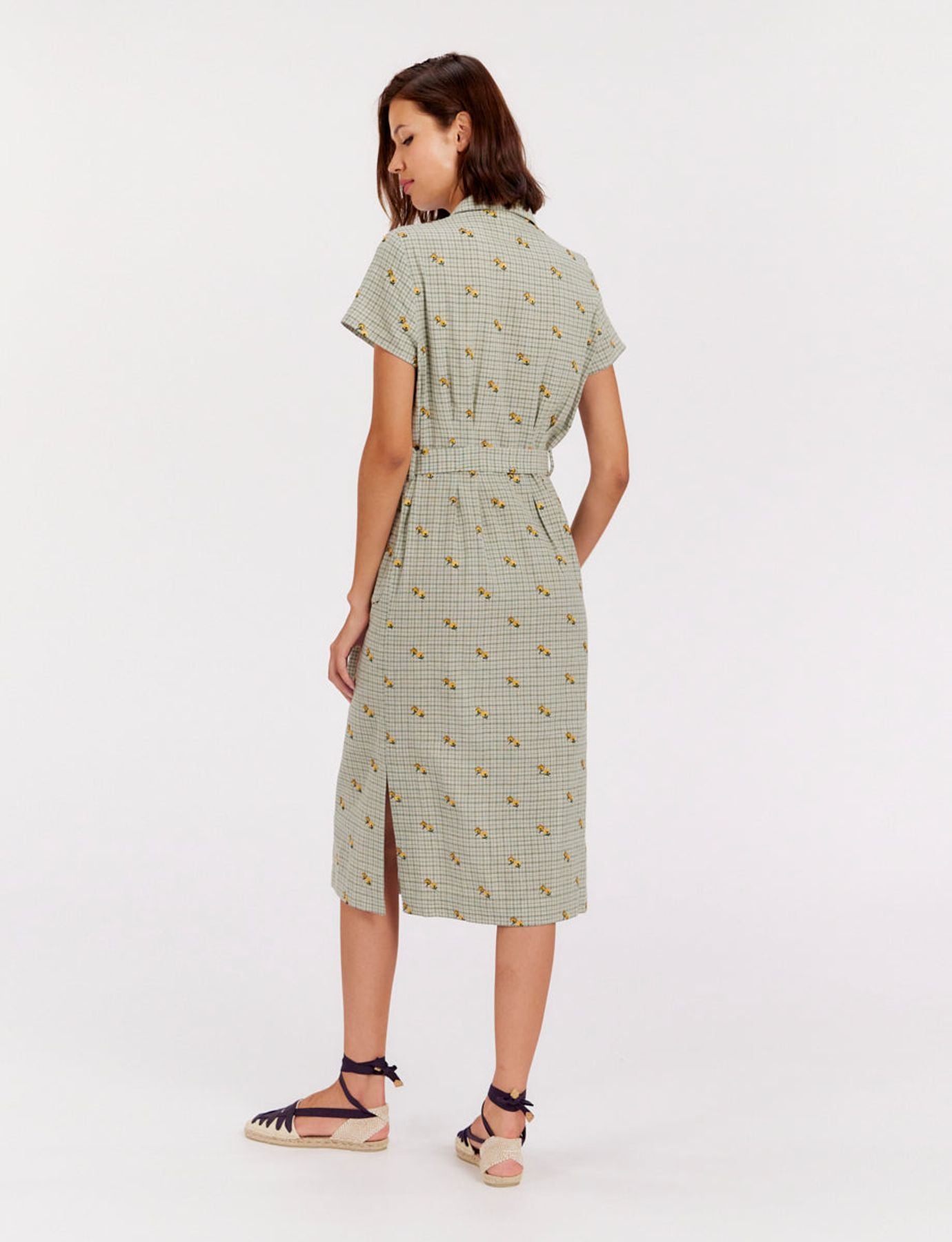 Vestido recto Ethel, estampado verde