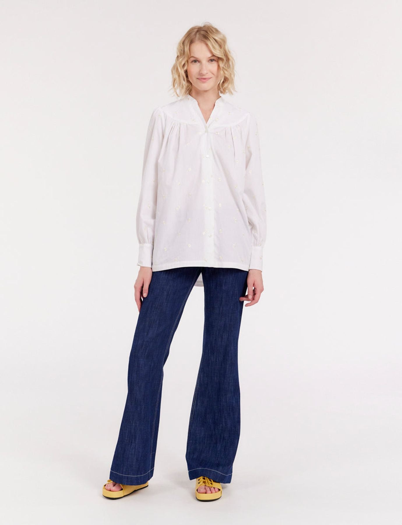 Ornella white embroidered blouse