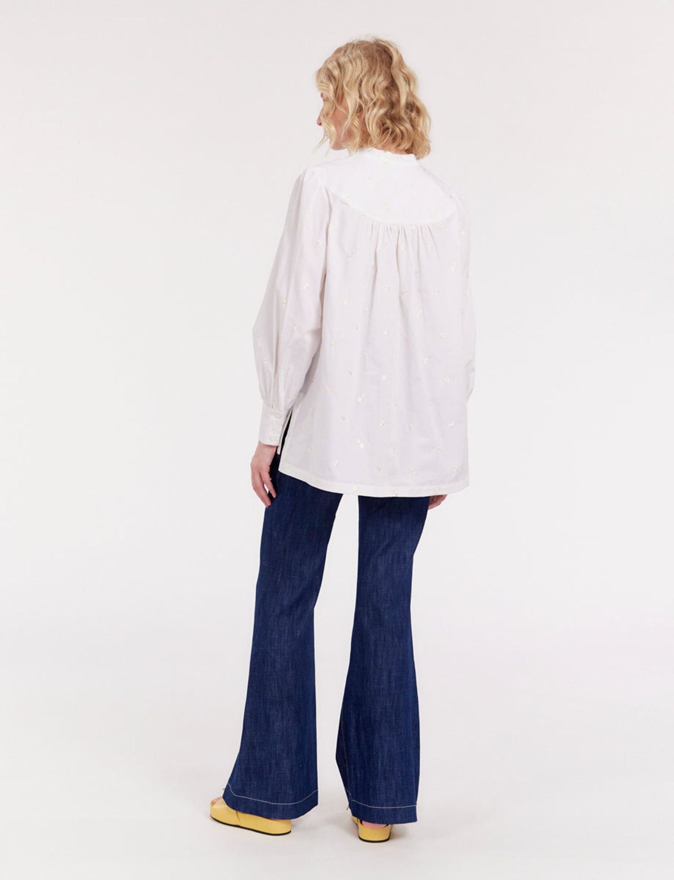 Ornella white embroidered blouse