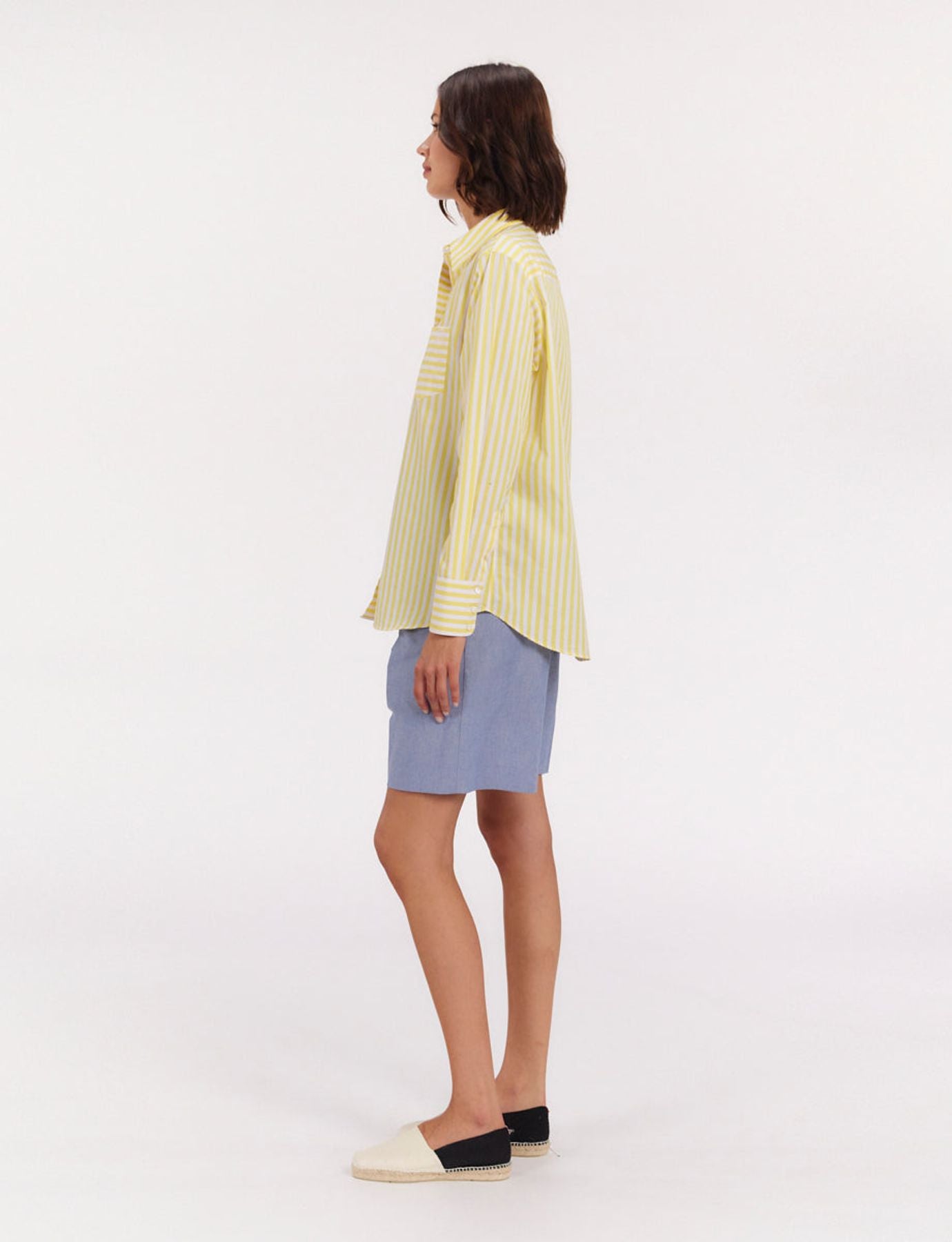 Maureen yellow striped shirt